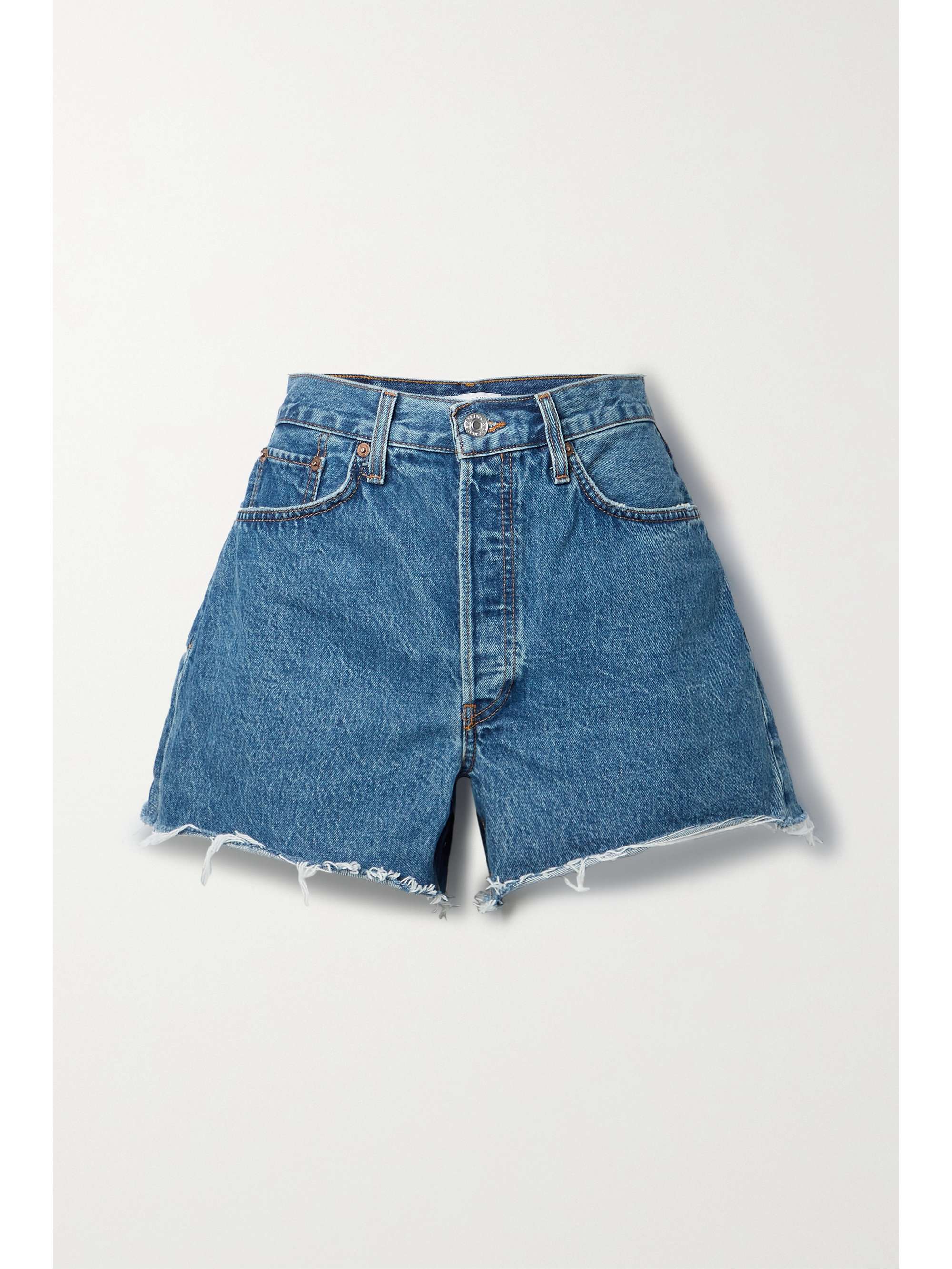 Mid denim 90s frayed organic denim 