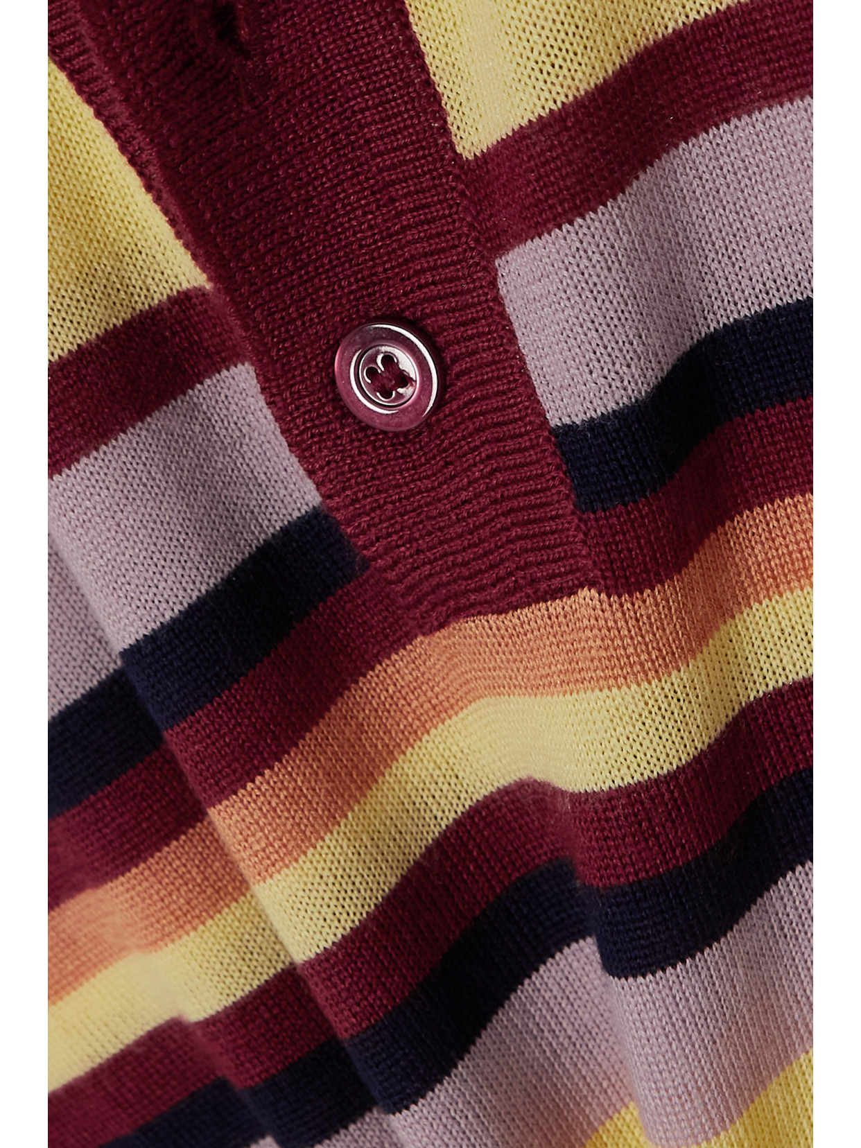 Lukhanyo Mdingi Striped Wool And Silk-blend Polo Sweater In Yellow