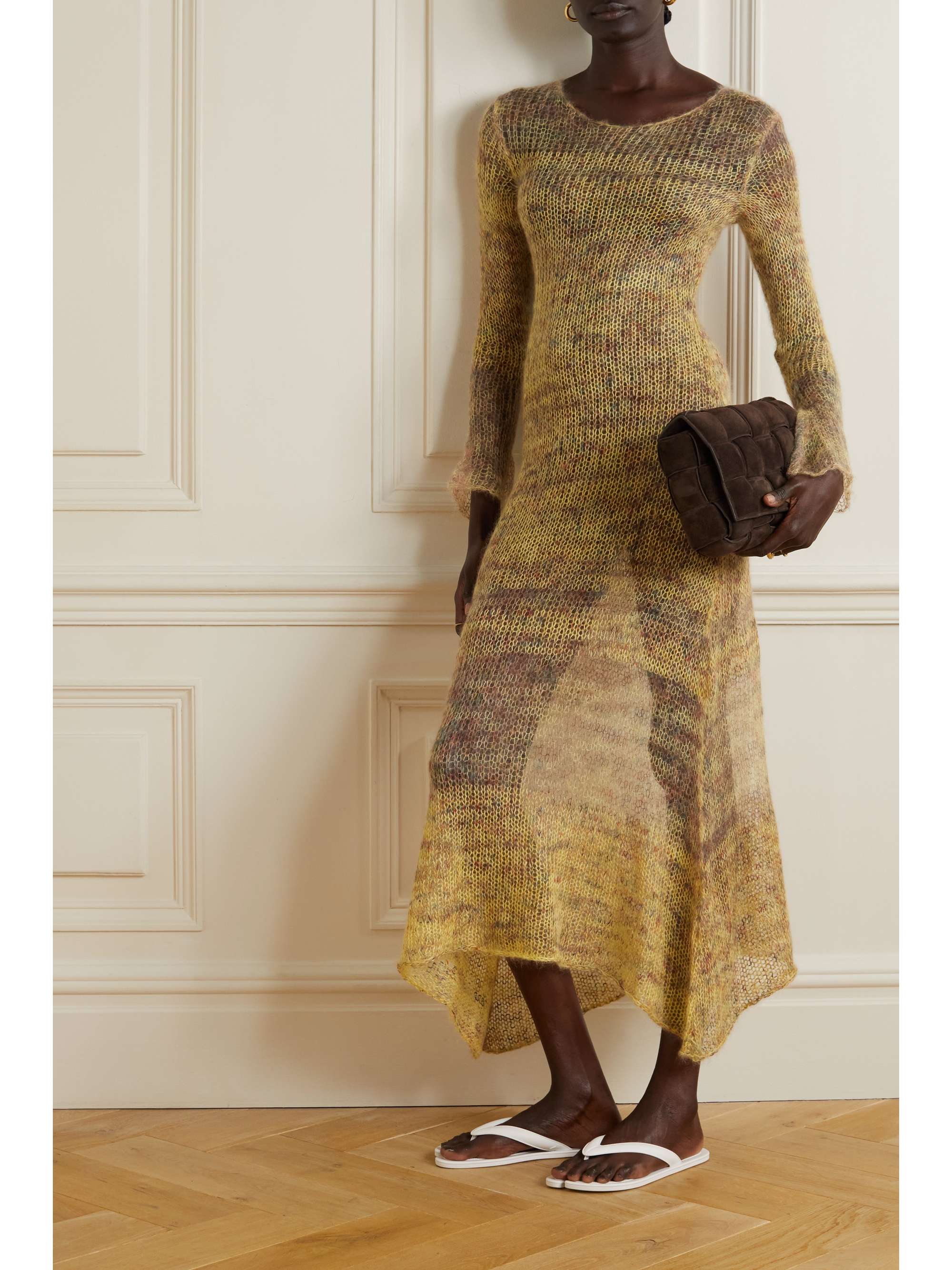 LUKHANYO MDINGI Maxikleid aus einer Mohair-Seidenmischung