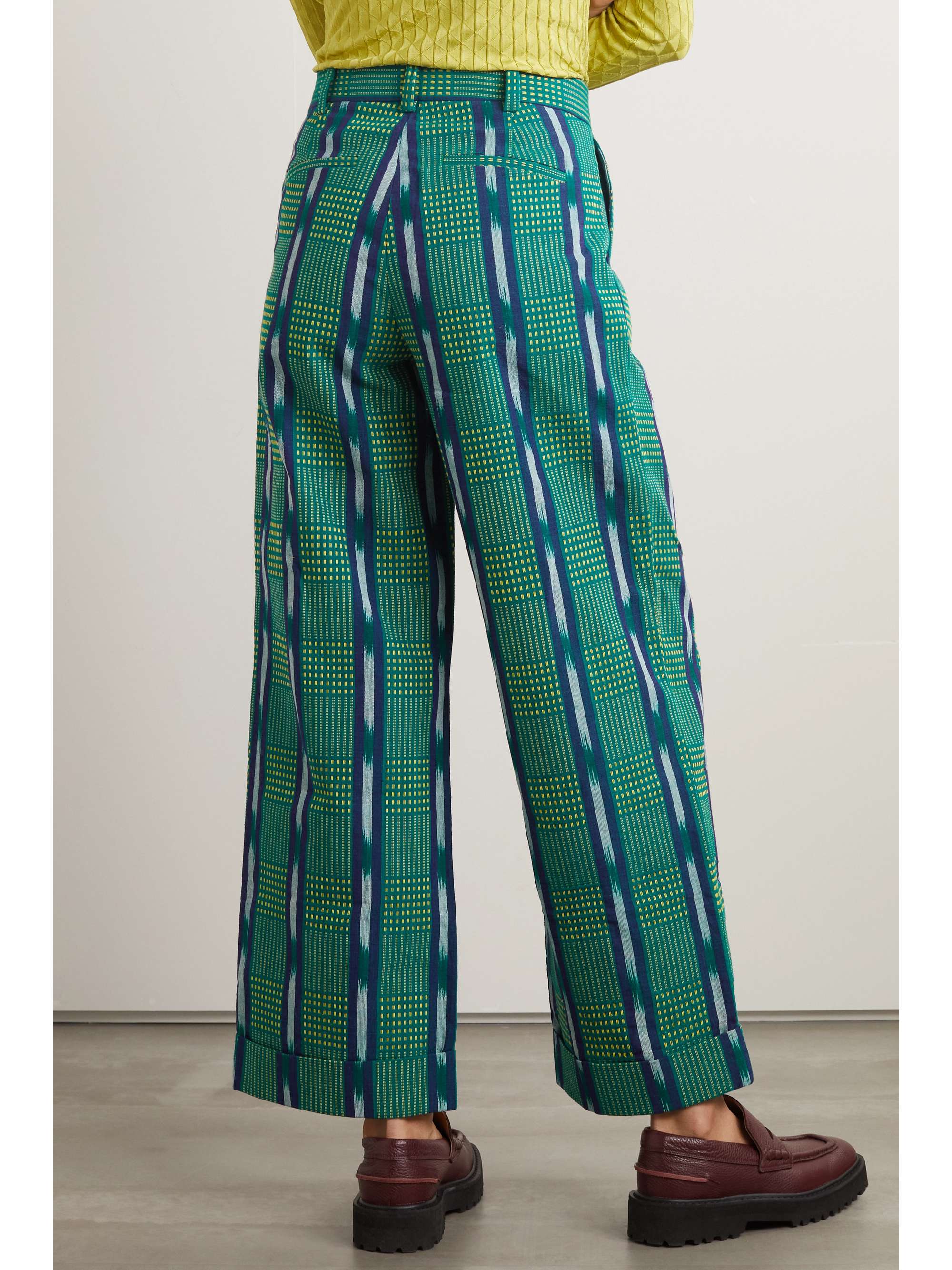 LUKHANYO . MDINGI Wide-leg cotton-jacquard pants