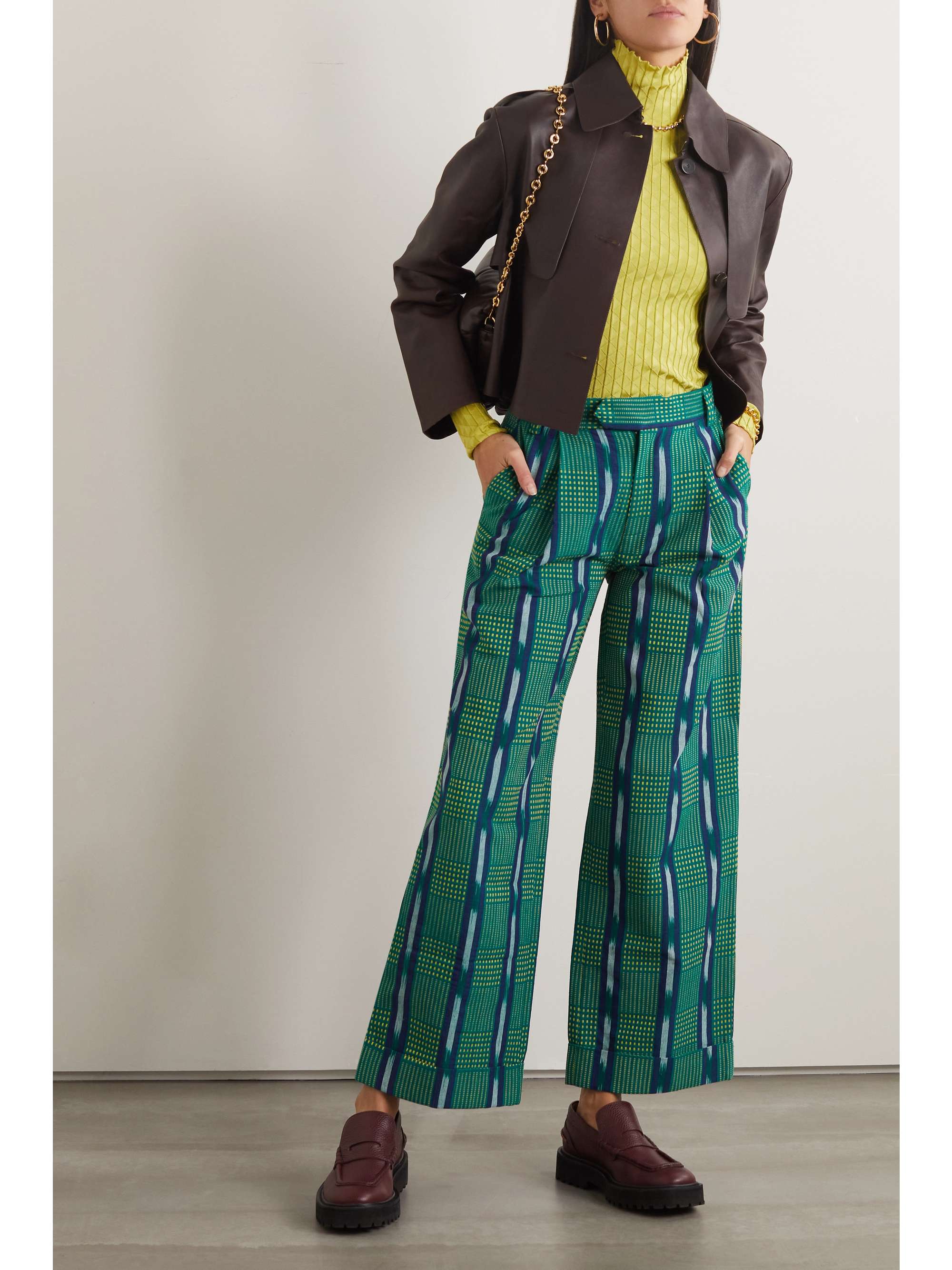 LUKHANYO . MDINGI Wide-leg cotton-jacquard pants