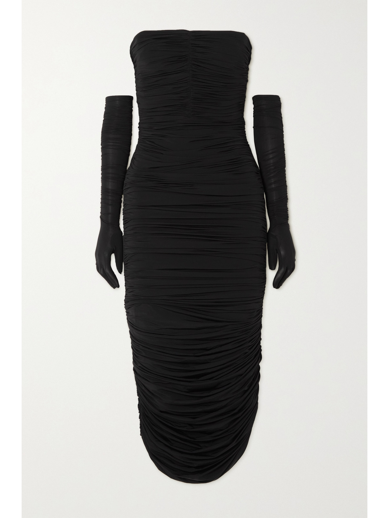 Alex Perry Haynes Strapless Ruched Stretch-jersey Midi Dress