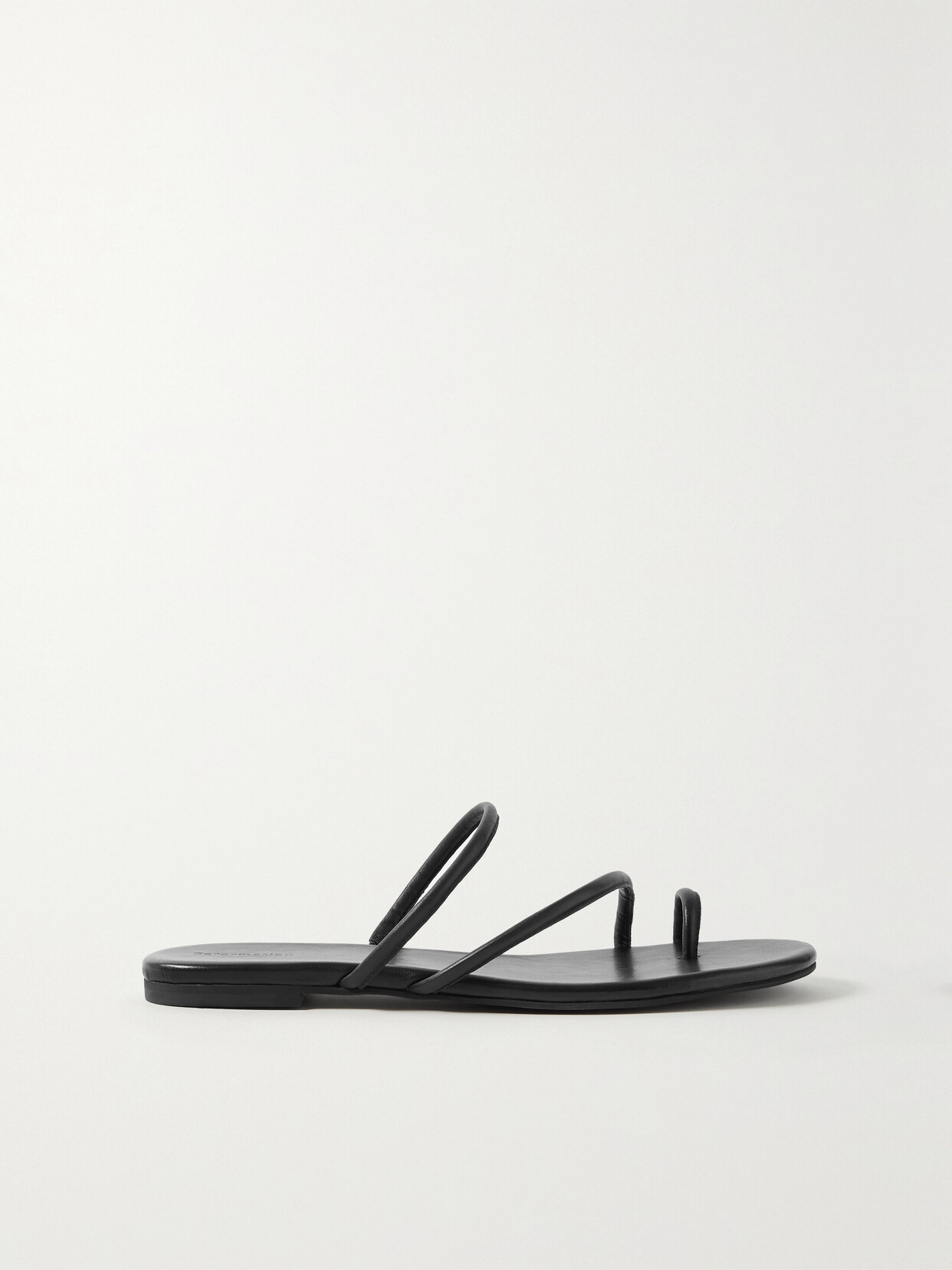 Reformation Ludo Leather Slides In Black