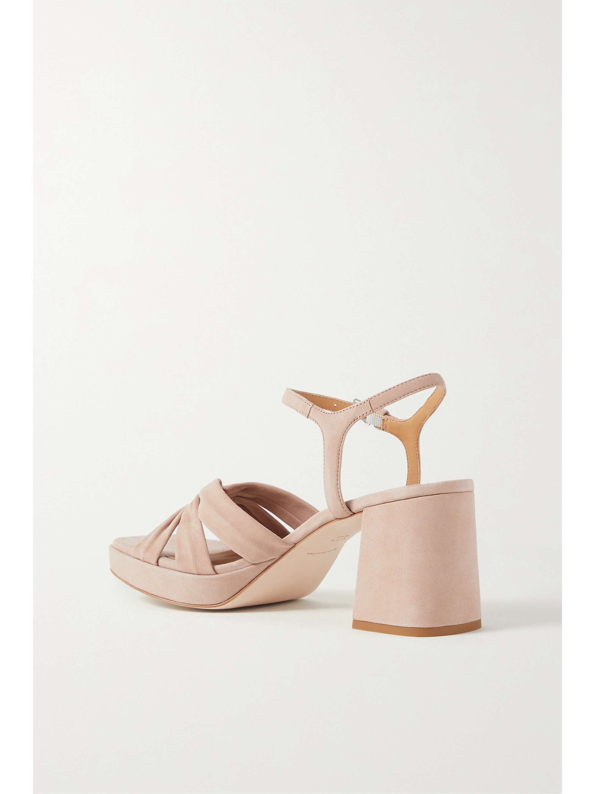 REFORMATION Maize ruched suede platform sandals