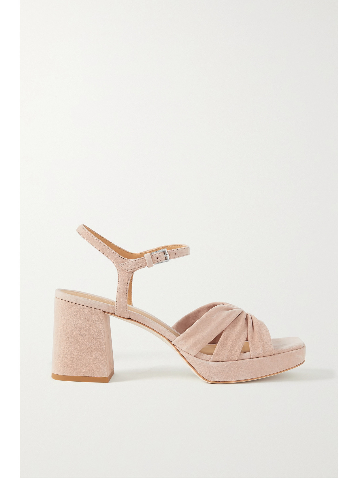 Reformation Maize Ruched Suede Platform Sandals - Pink