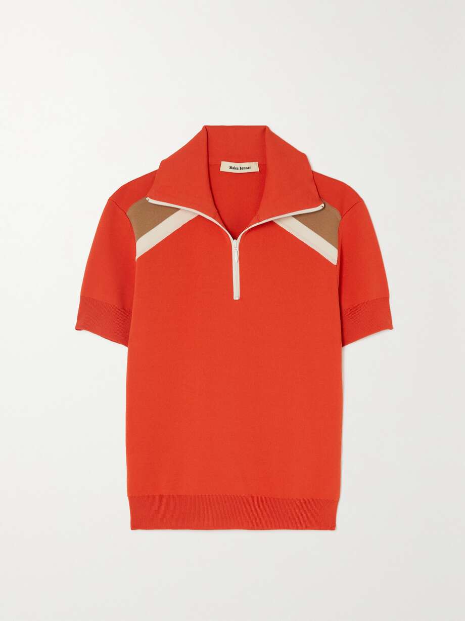 Red Stretch-knit polo top | WALES BONNER | NET-A-PORTER