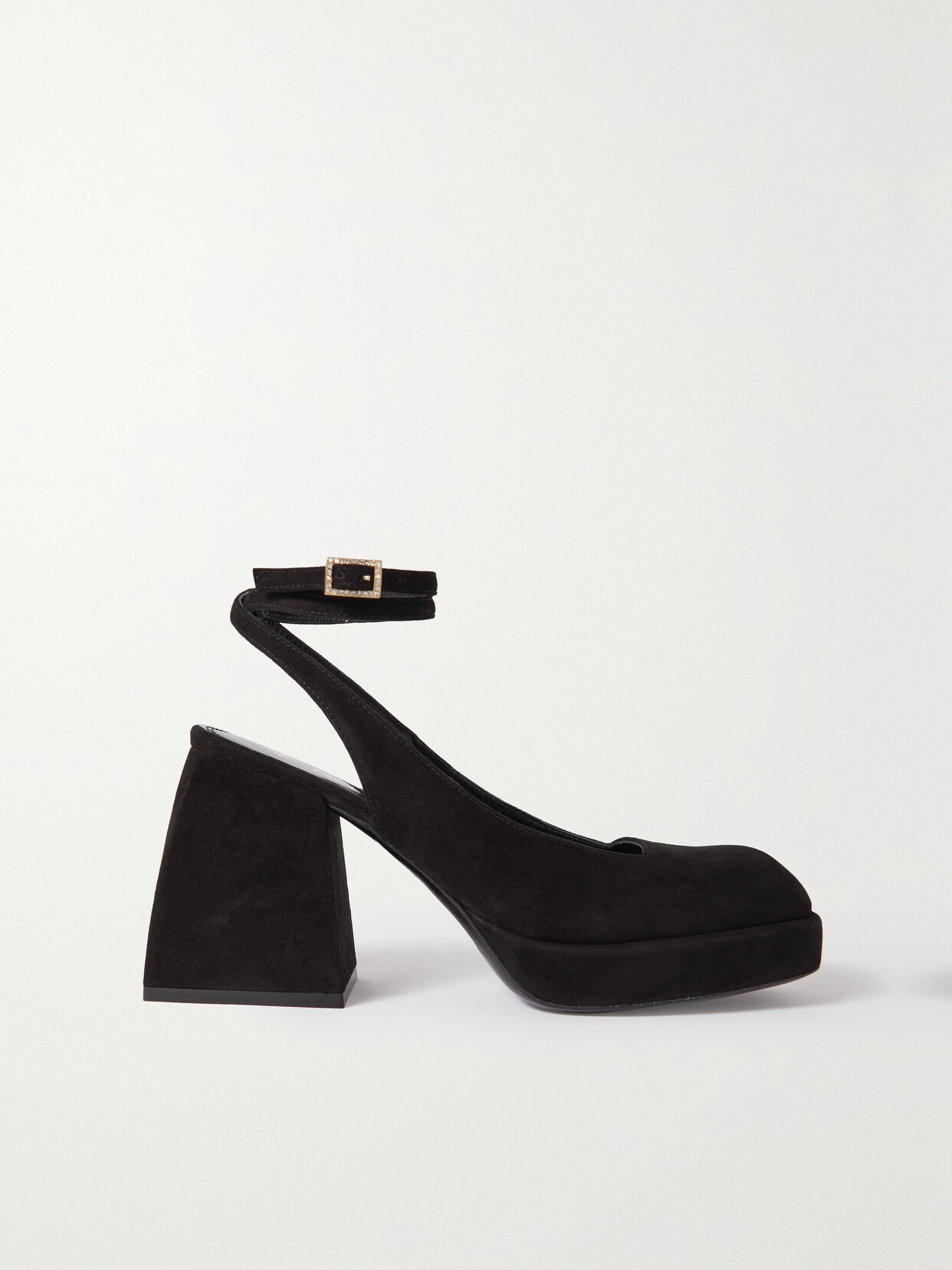 Shop Nodaleto Bulla Suki Embellished Suede Platform Pumps In Black