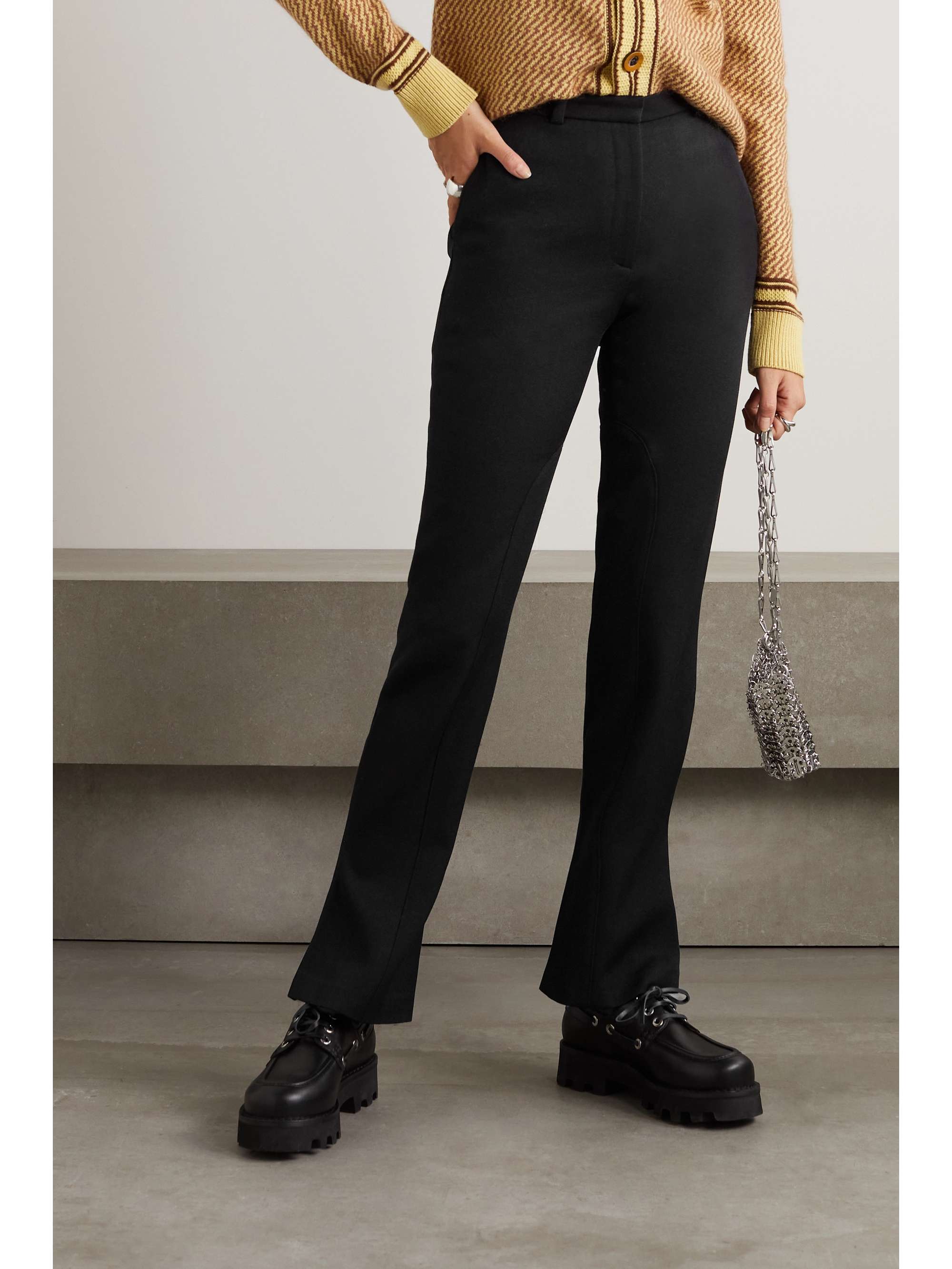 WALES BONNER Coltrane wool and cotton-blend drill flared pants