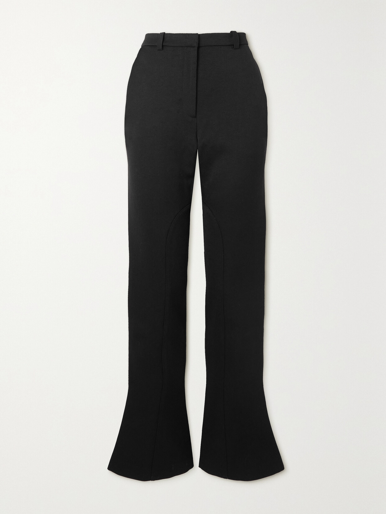 Wales Bonner Coltrane Wool And Cotton-blend Drill Flared Pants In Black