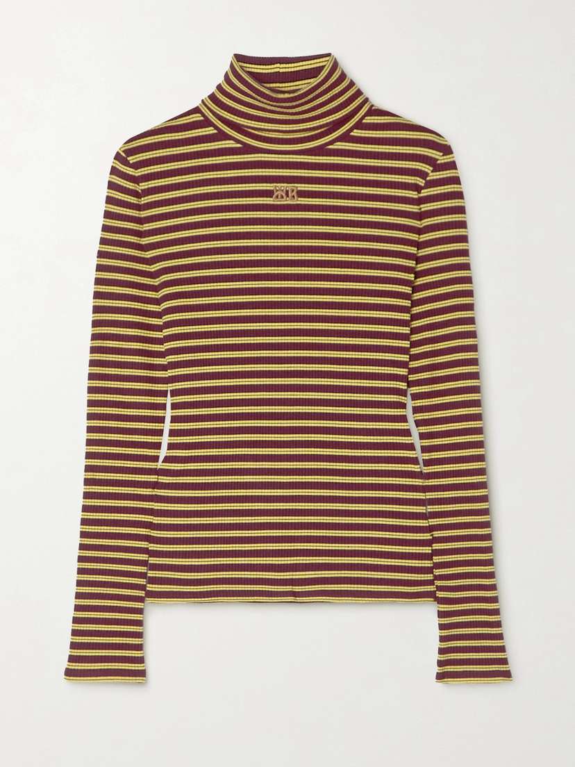 Wales Bonner Sonic Striped Ribbed Stretch-jersey Turtleneck Top - x large