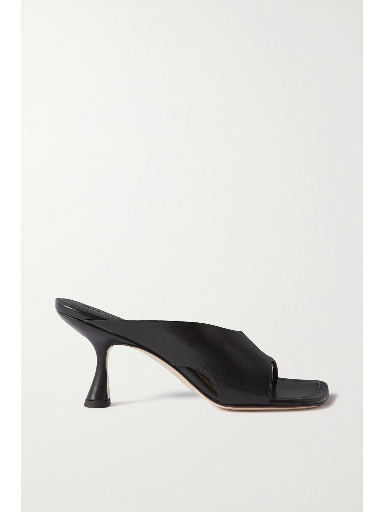 Wandler Julio 75mm Cut-out Leather Mules In Black