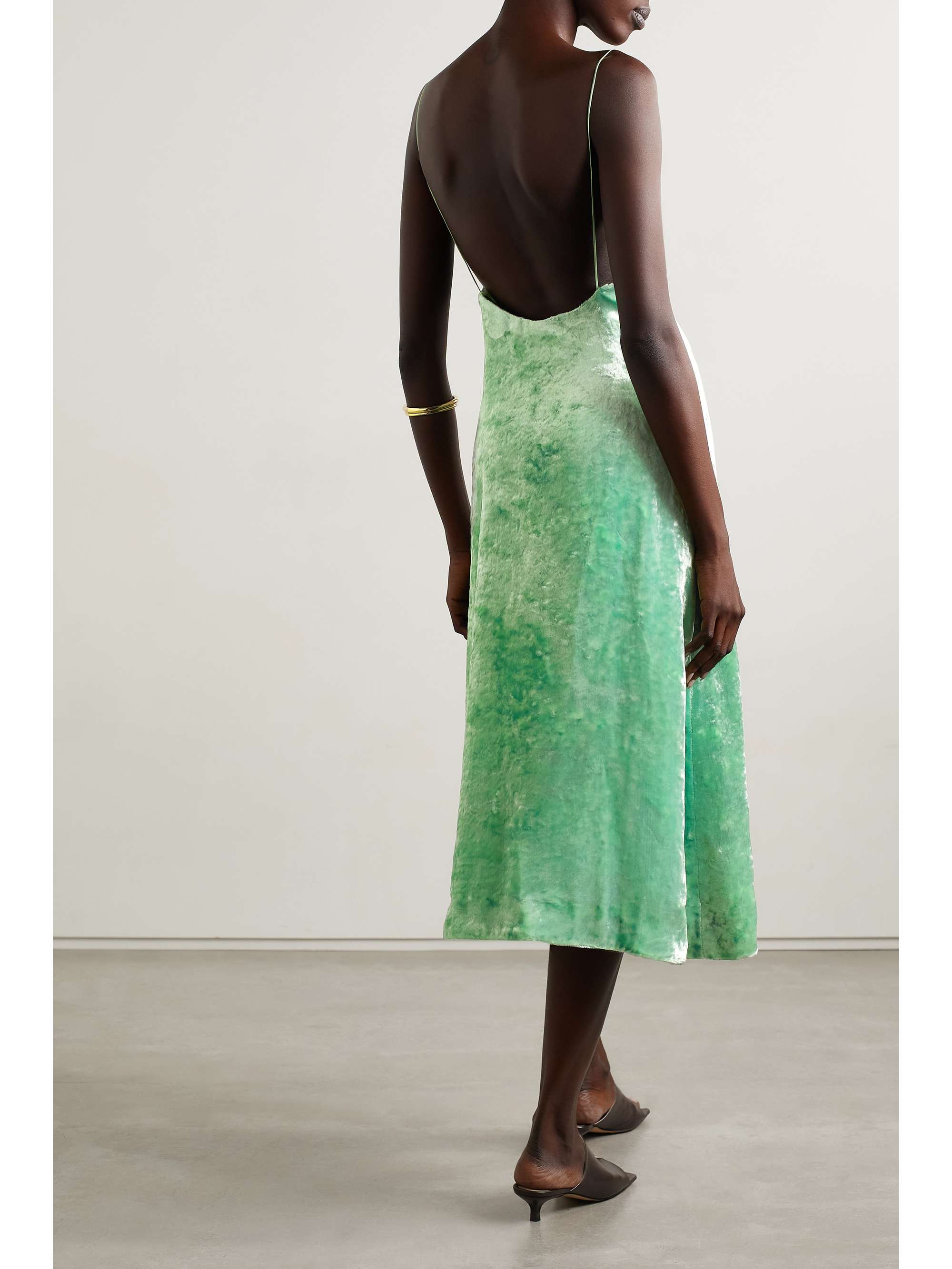 JIL SANDER Open-back crushed-velvet midi dress
