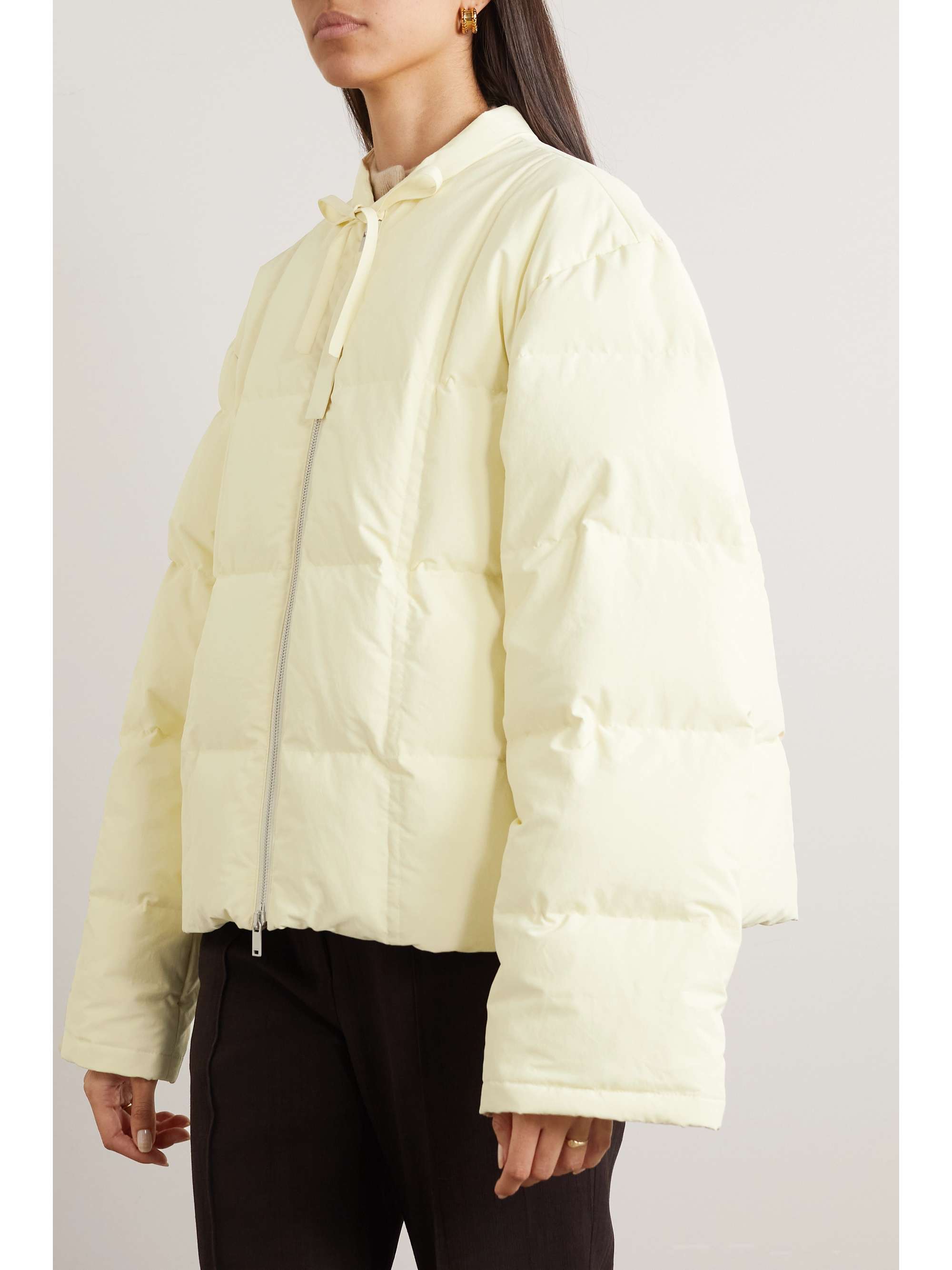 JIL SANDER Cropped quilted shell down jacket