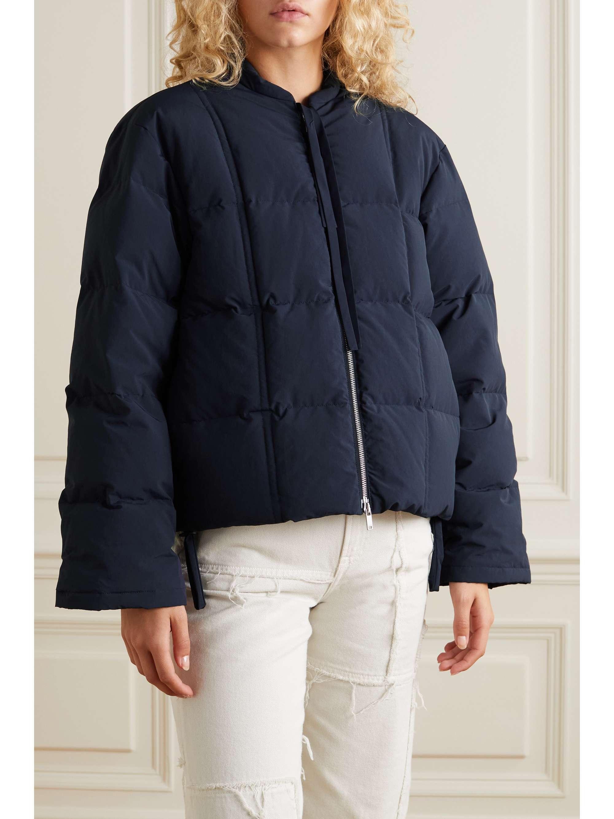 JIL SANDER Cropped quilted shell down jacket