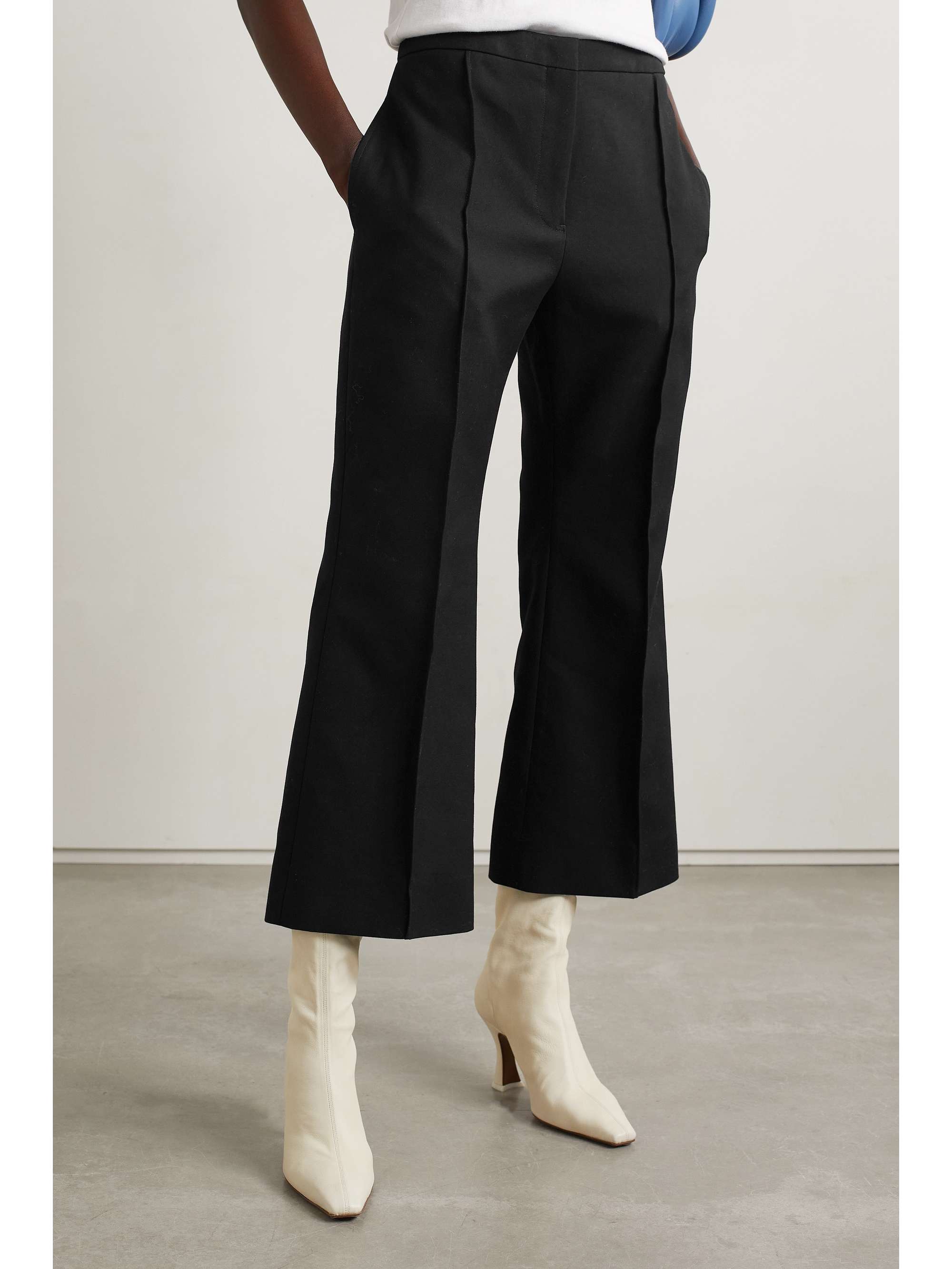 JIL SANDER Cotton-piqué straight-leg pants
