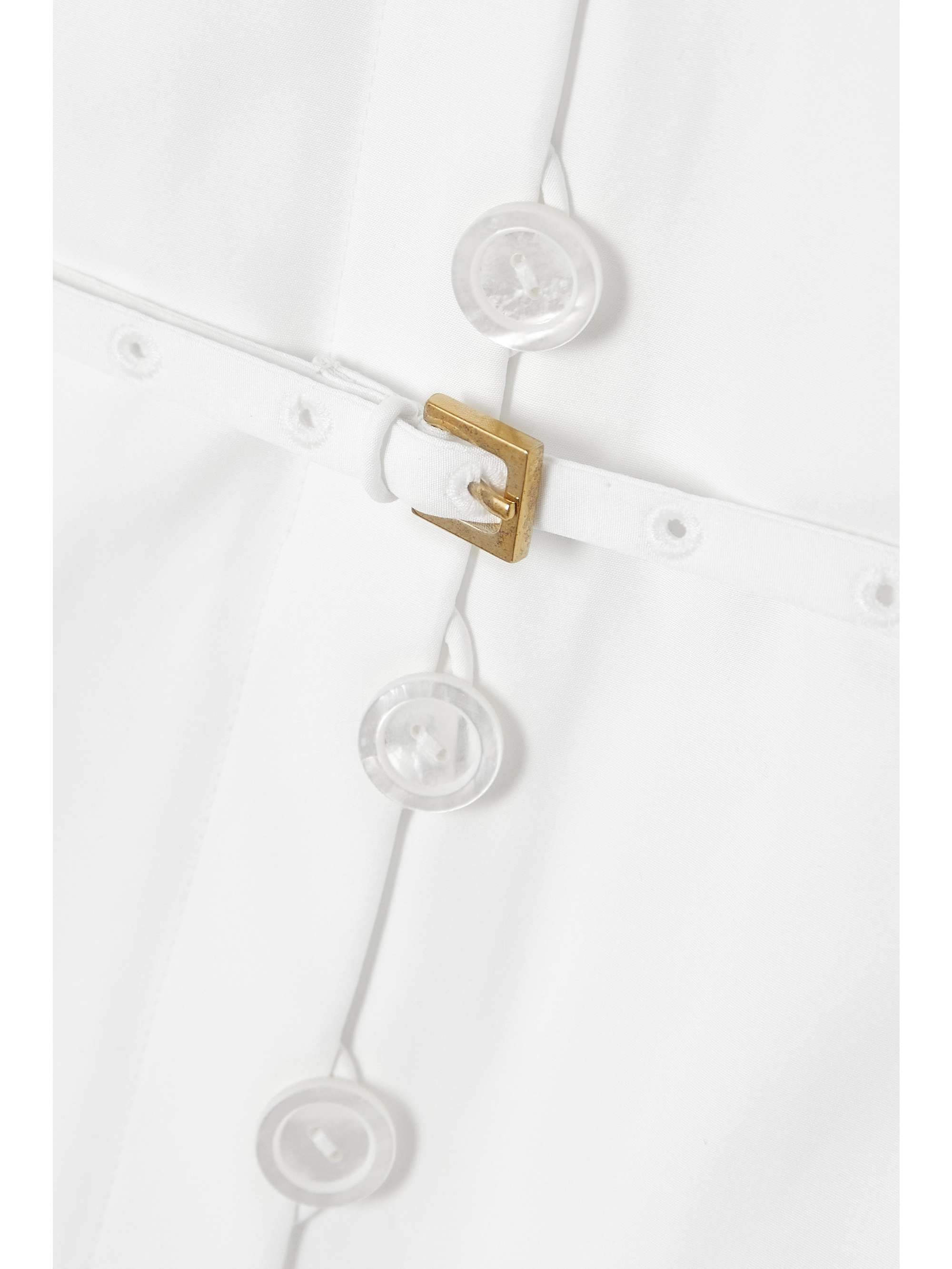JIL SANDER Belted pleated cotton-poplin midi shirt dress