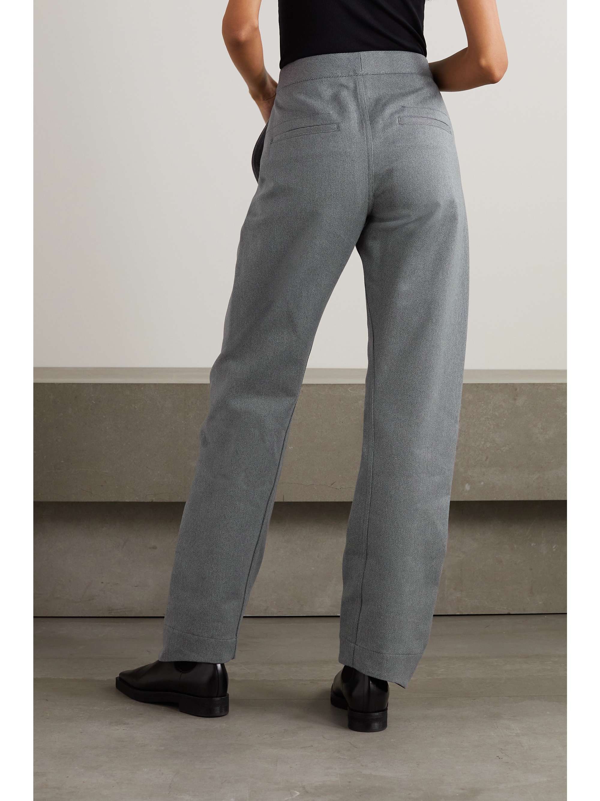 Cotton-twill straight-leg pants
