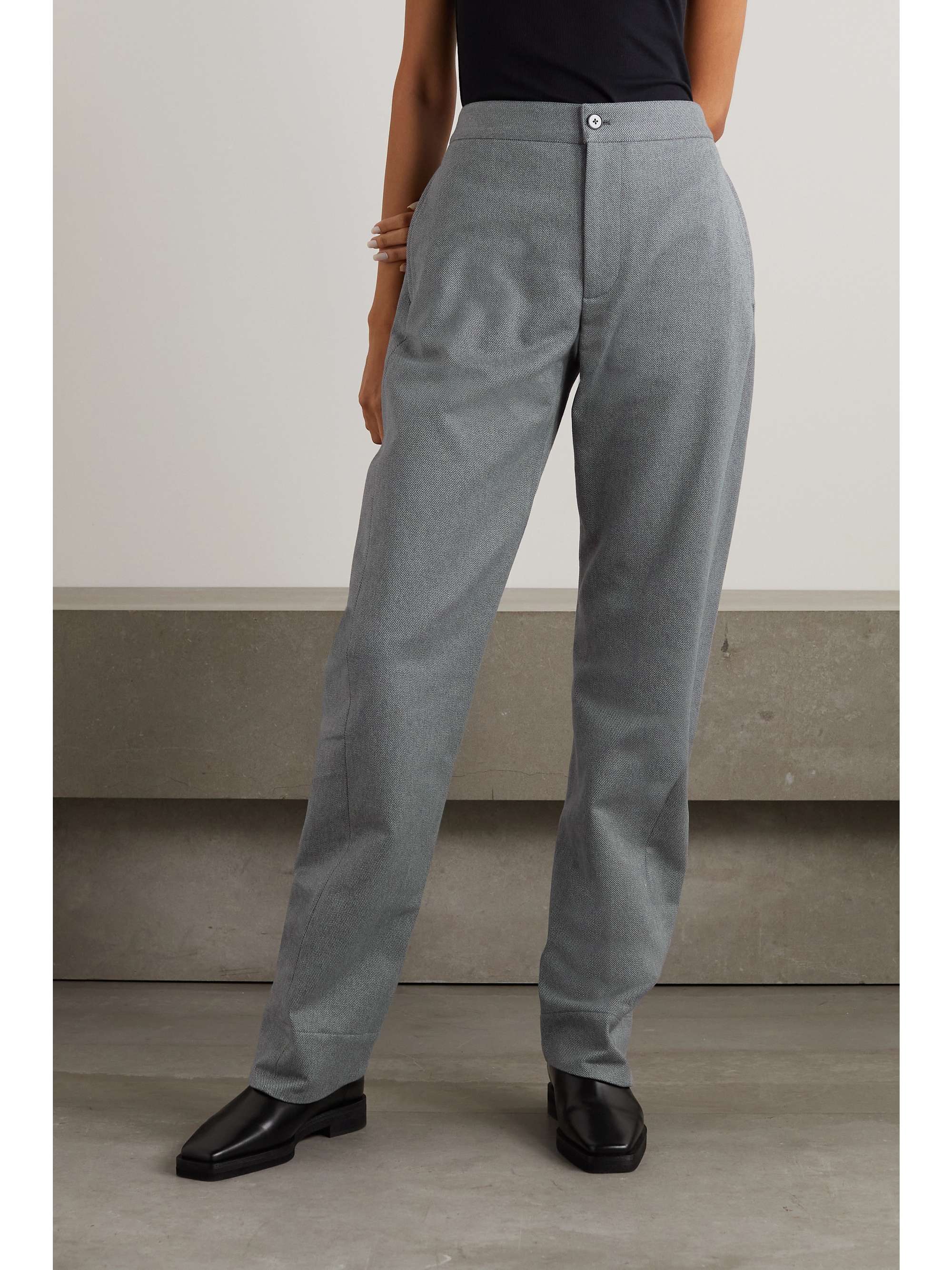 Green Cotton-twill straight-leg pants | JIL SANDER | NET-A-PORTER