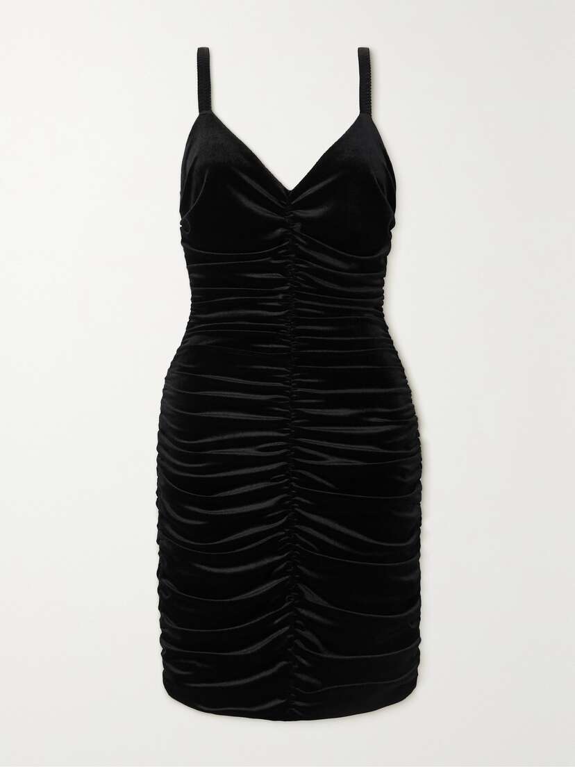 Dolce & Gabbana Ruched Stretch-velvet Dress - IT36