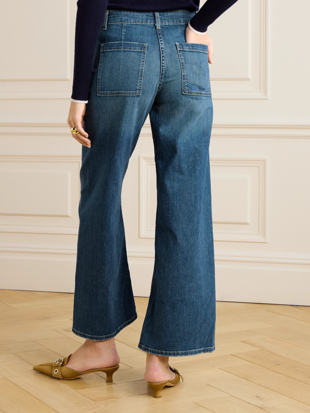 Shop Nili Lotan Megan High-rise Wide-leg Jeans In Blue