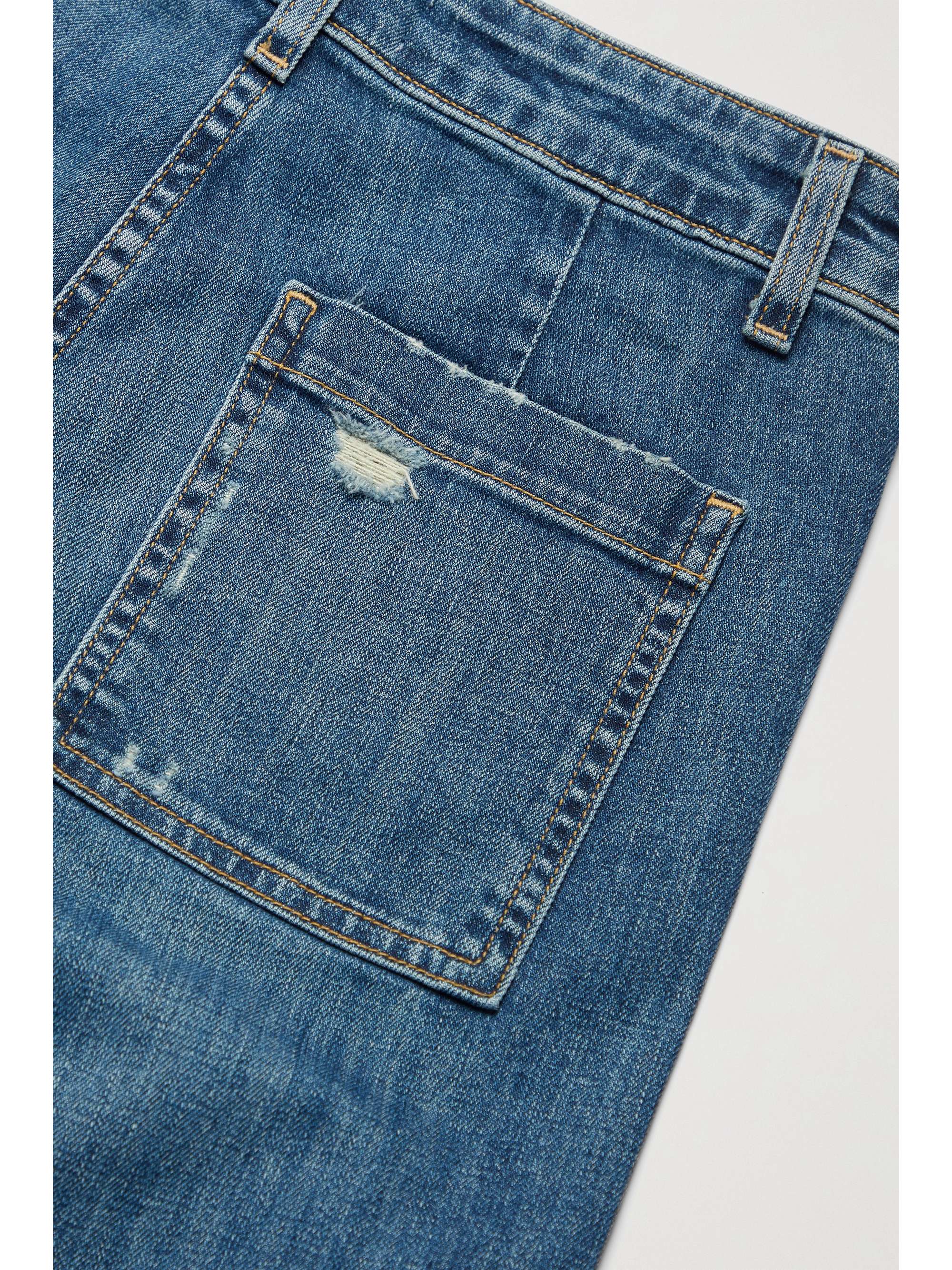 NILI LOTAN Megan distressed high-rise wide-leg jeans