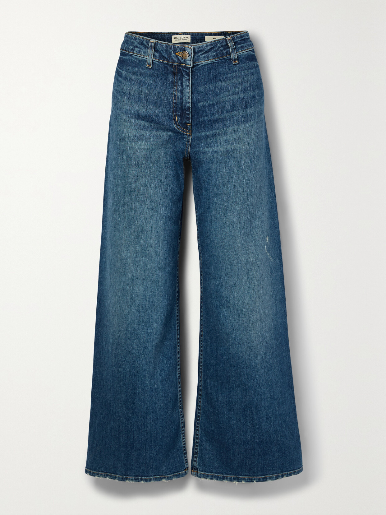 Shop Nili Lotan Megan High-rise Wide-leg Jeans In Blue