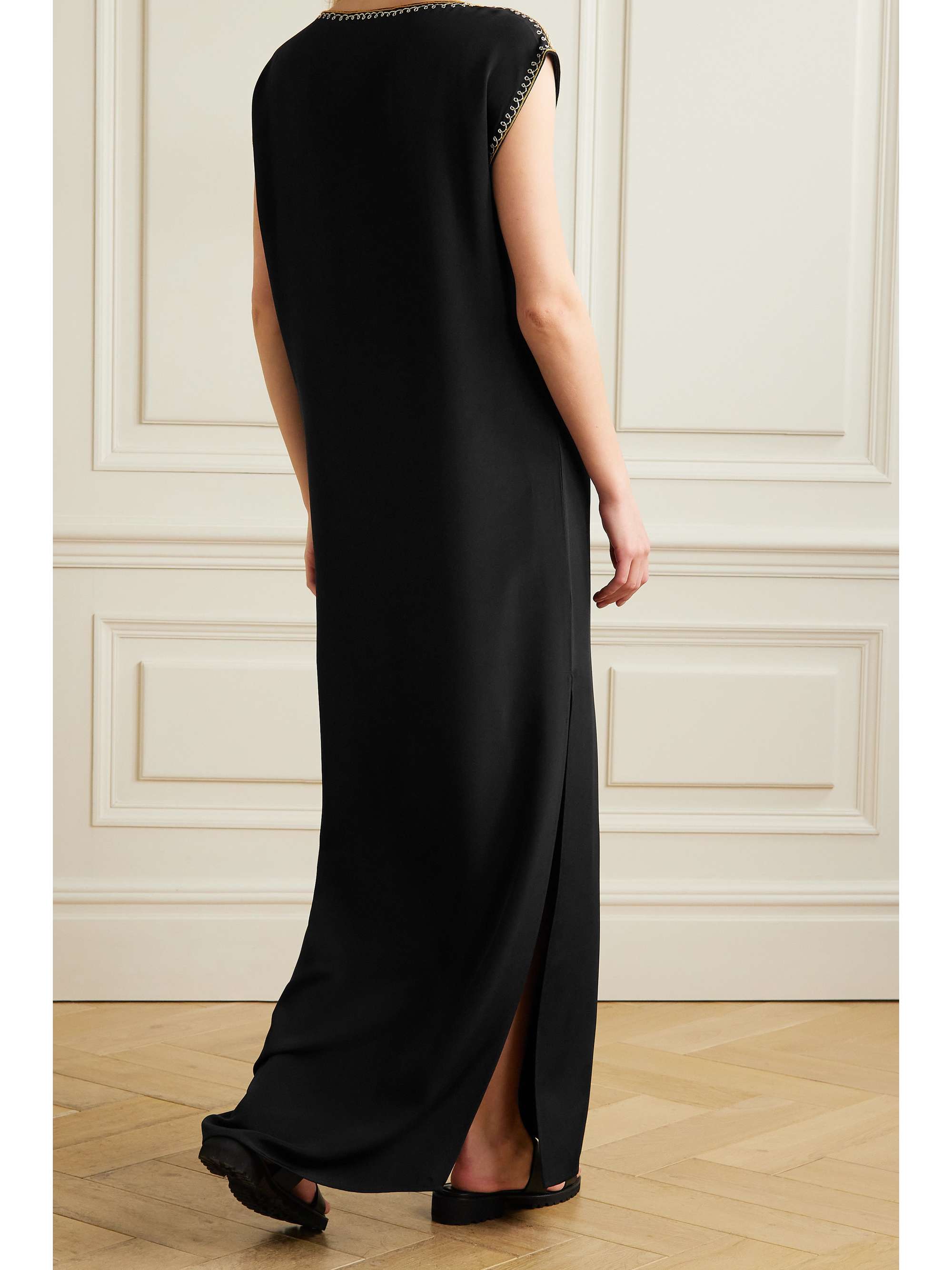 NILI LOTAN Albertine embroidered silk maxi dress