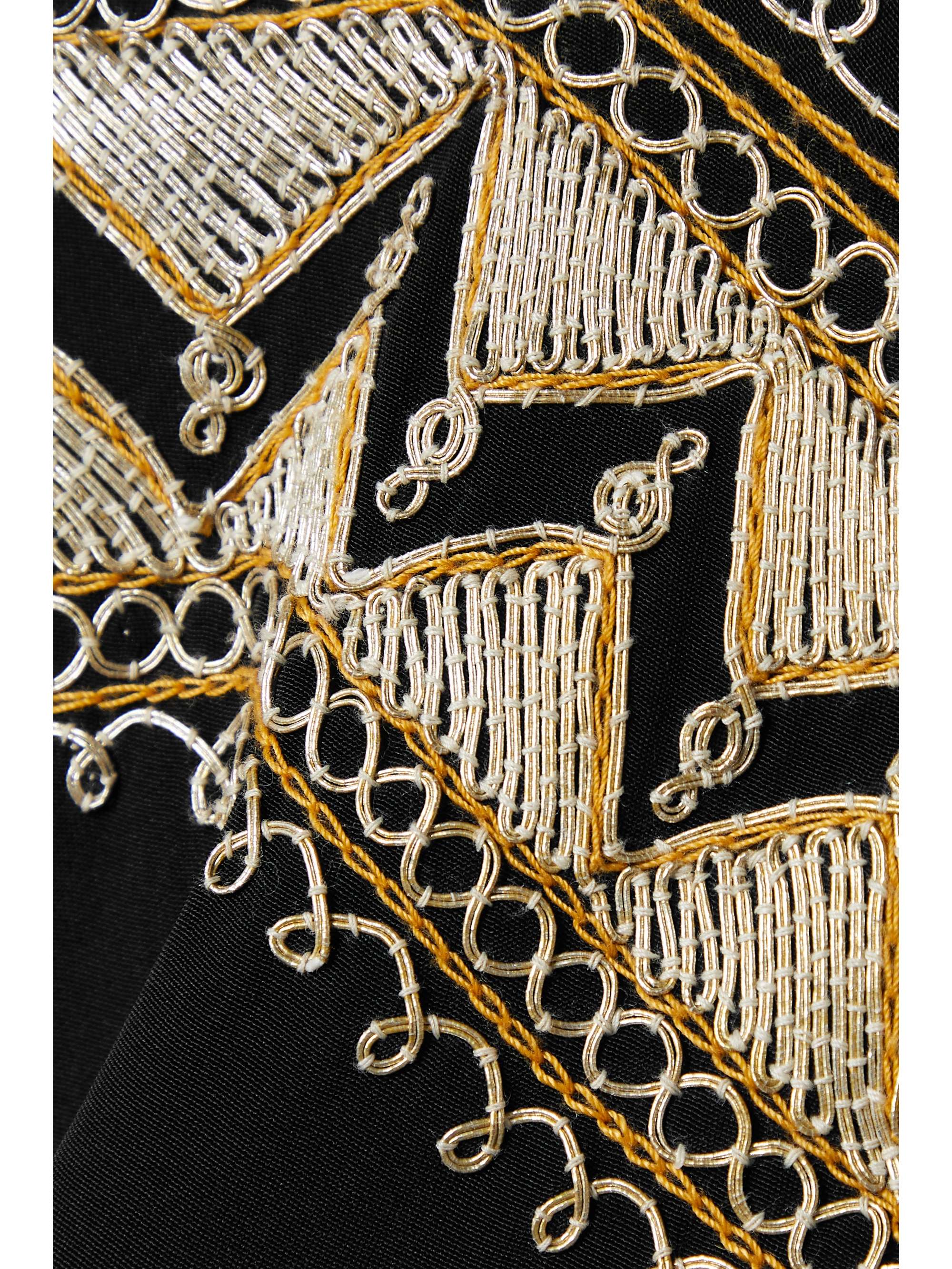 NILI LOTAN Albertine embroidered silk maxi dress