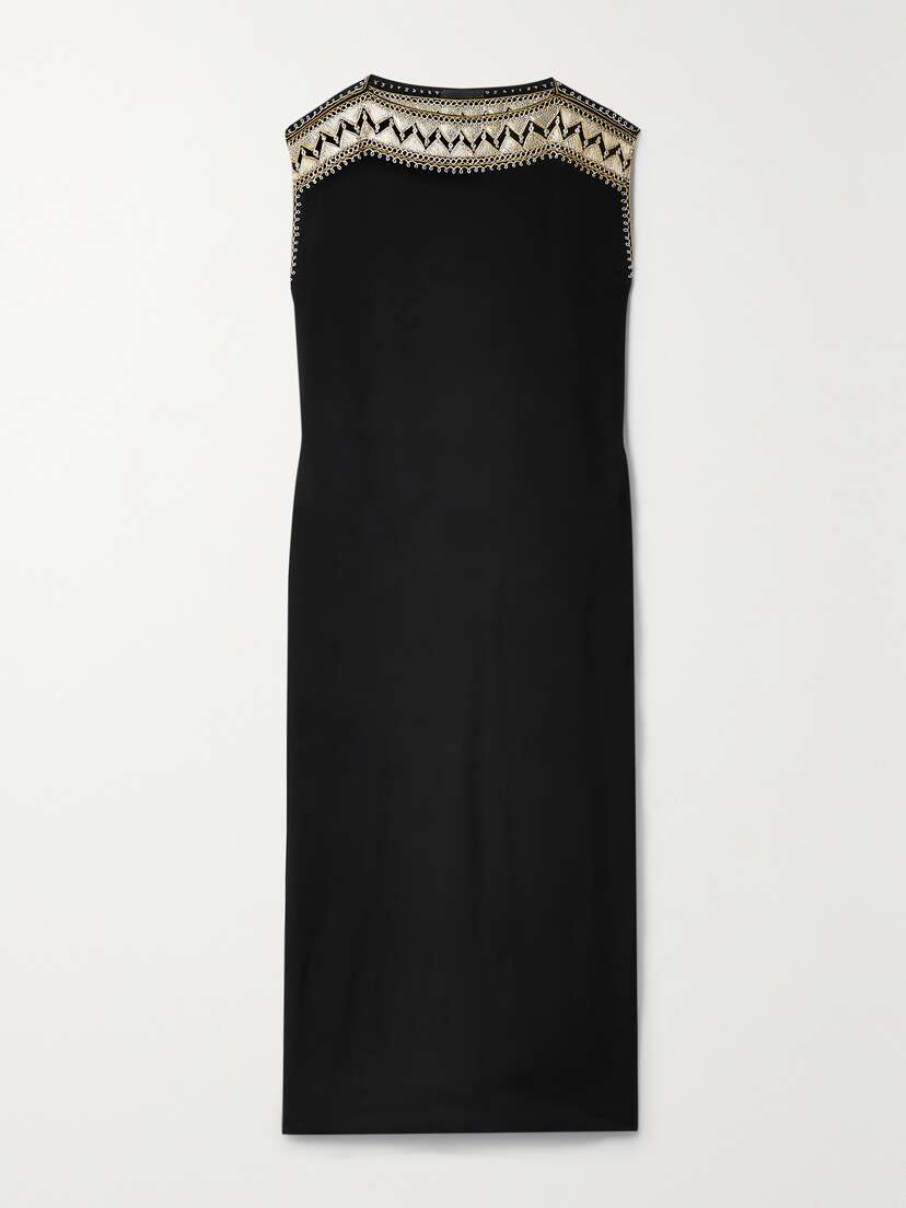 Nili Lotan Albertine Embroidered Silk Maxi Dress