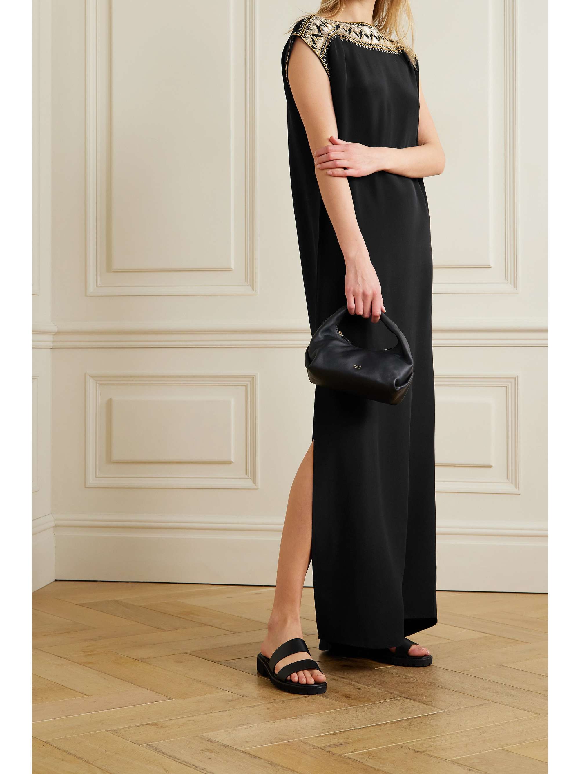 NILI LOTAN Albertine embroidered silk maxi dress