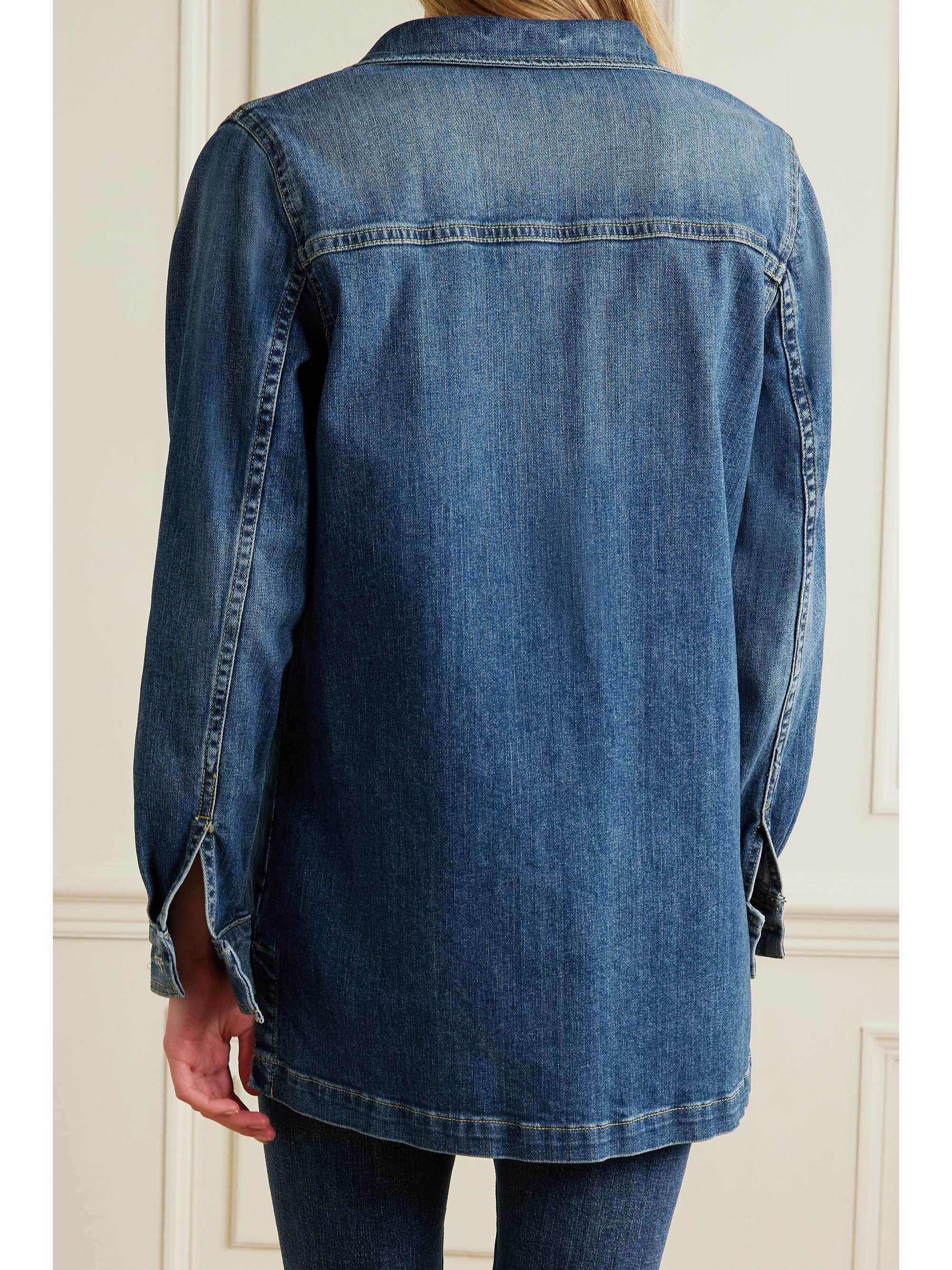 NILI LOTAN Monique lace-up denim blouse