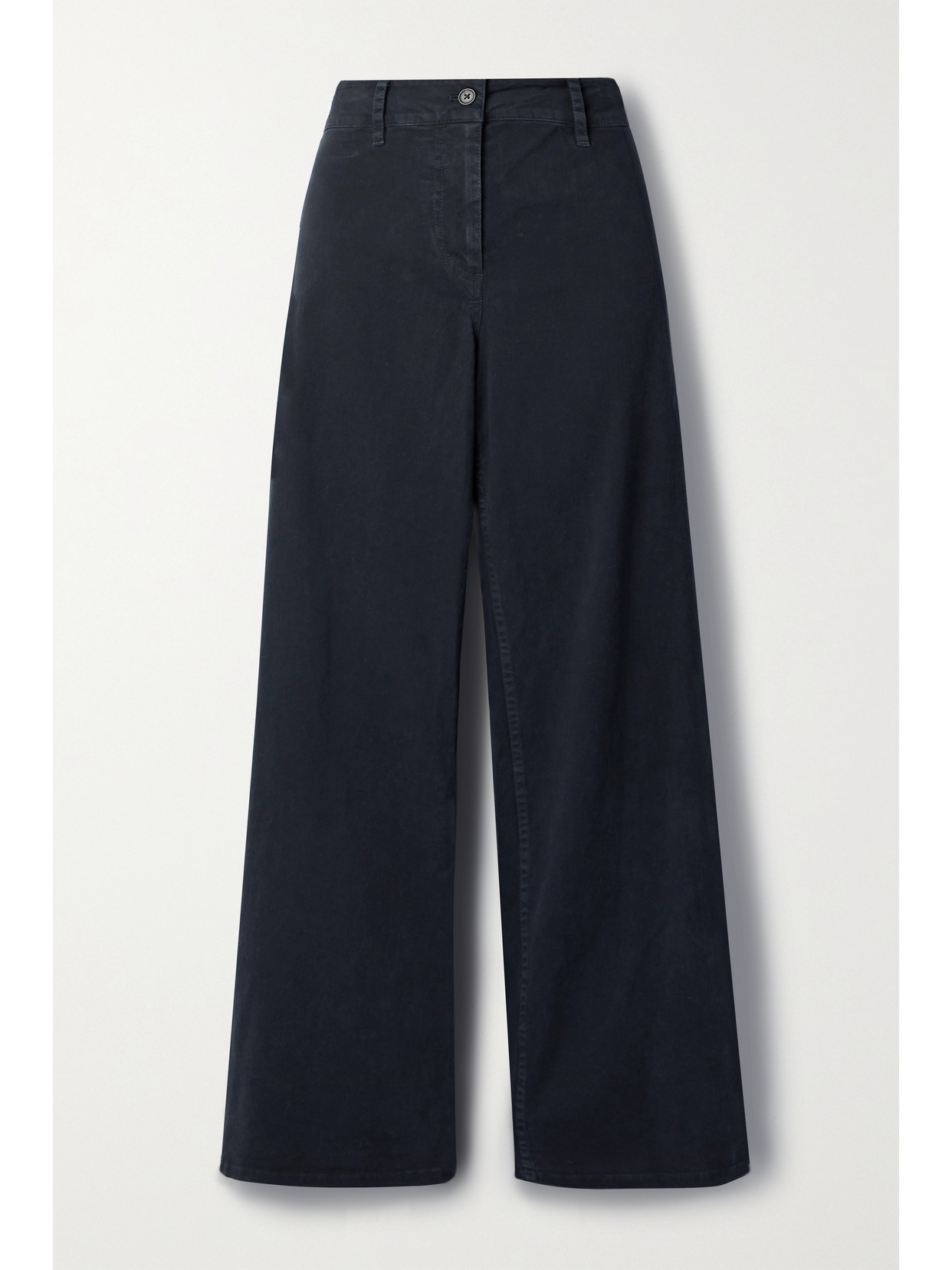 Nili Lotan Megan Cotton-blend Twill Wide-leg Pants In Blue