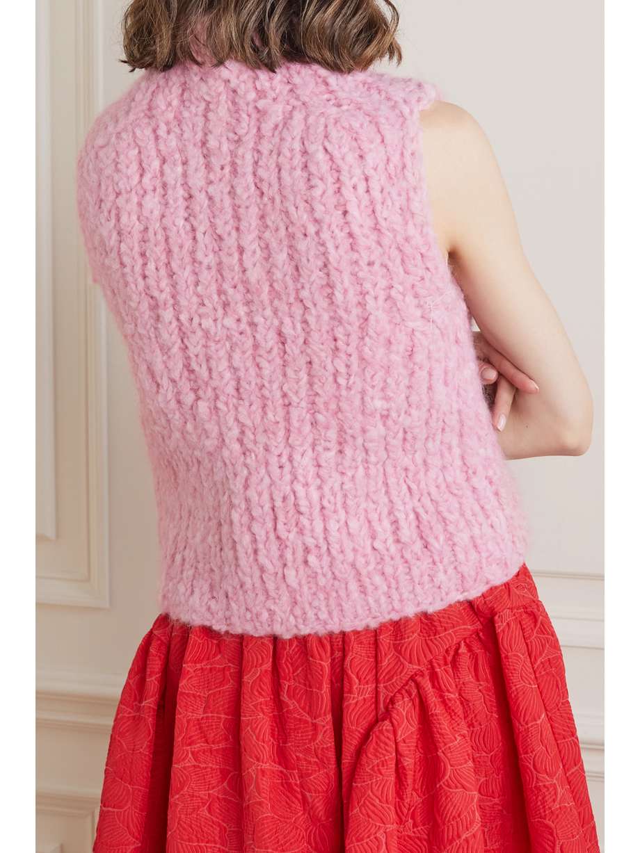 ribbed pink turtleneck