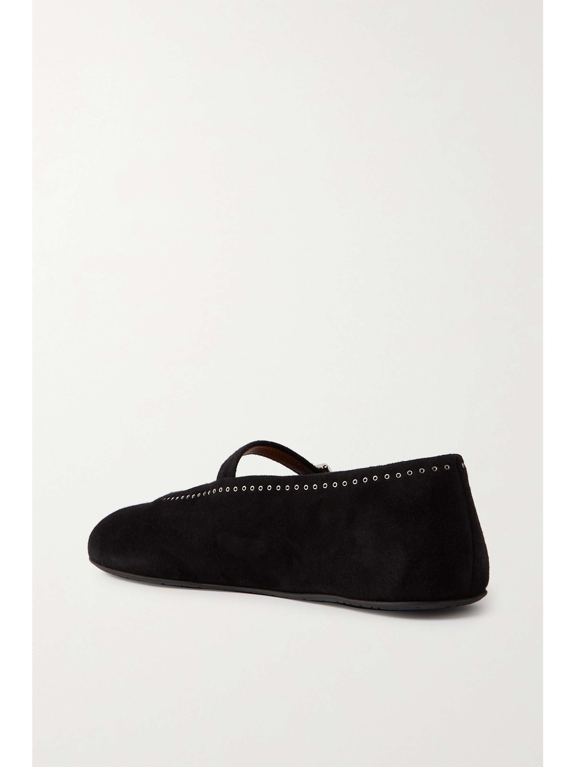 ALAÏA Crystal-embellished leather ballet flats