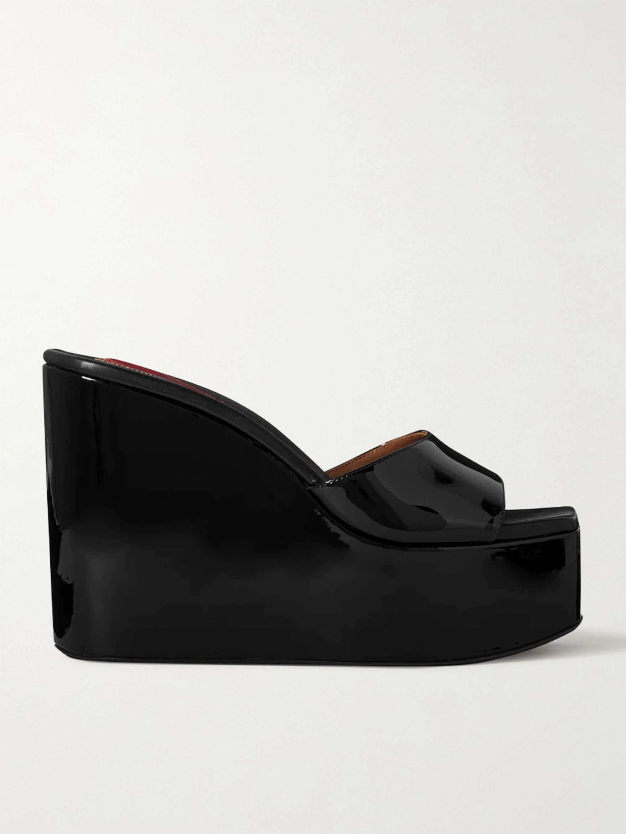 ALAÏA Patent-leather wedge mules | NET-A-PORTER