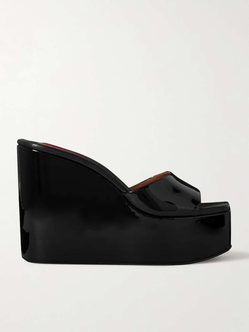 Alaïa Patent-leather Wedge Mules