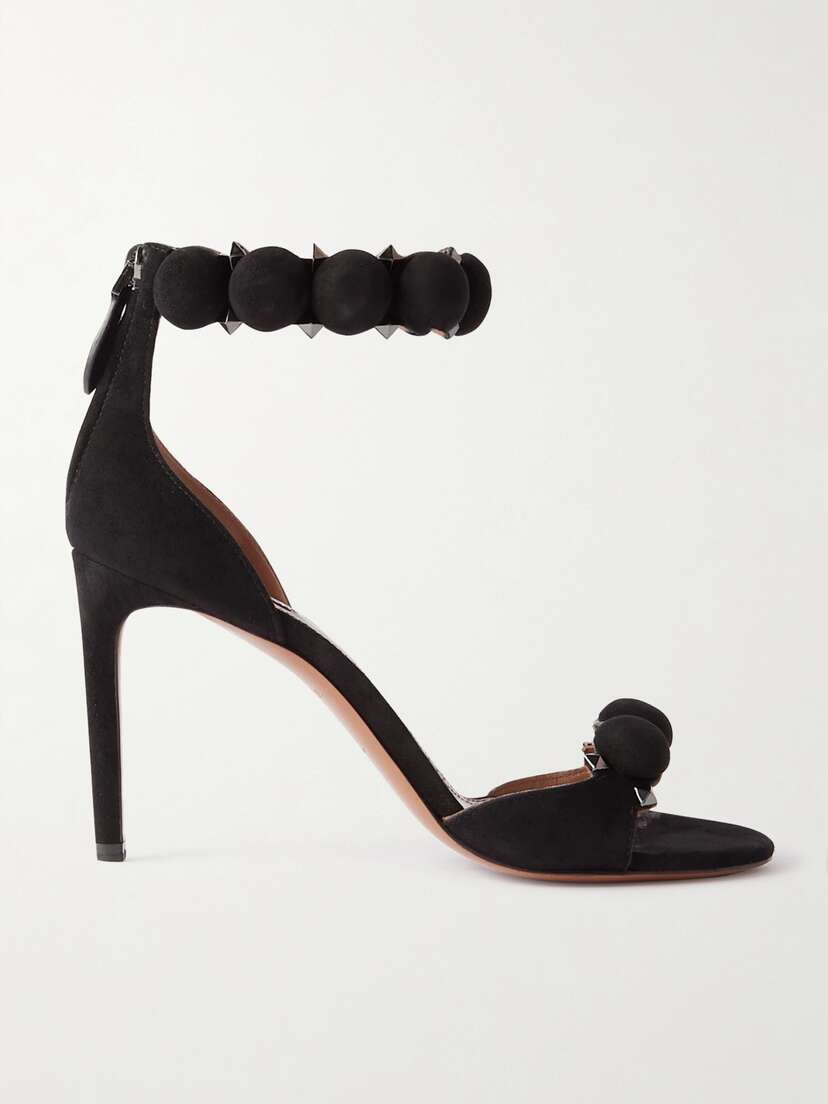 Alaïa La Bombe 90 Studded Suede Sandals