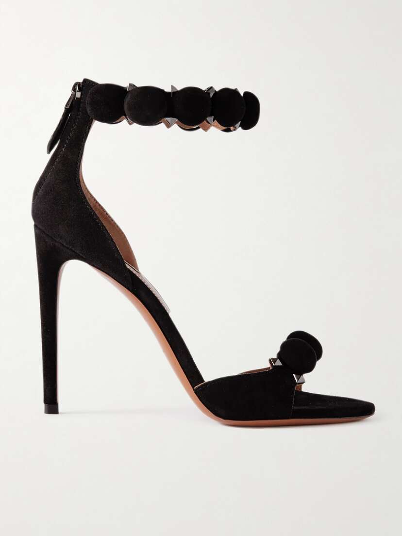 Alaïa La Bombe 110 Studded Suede Sandals