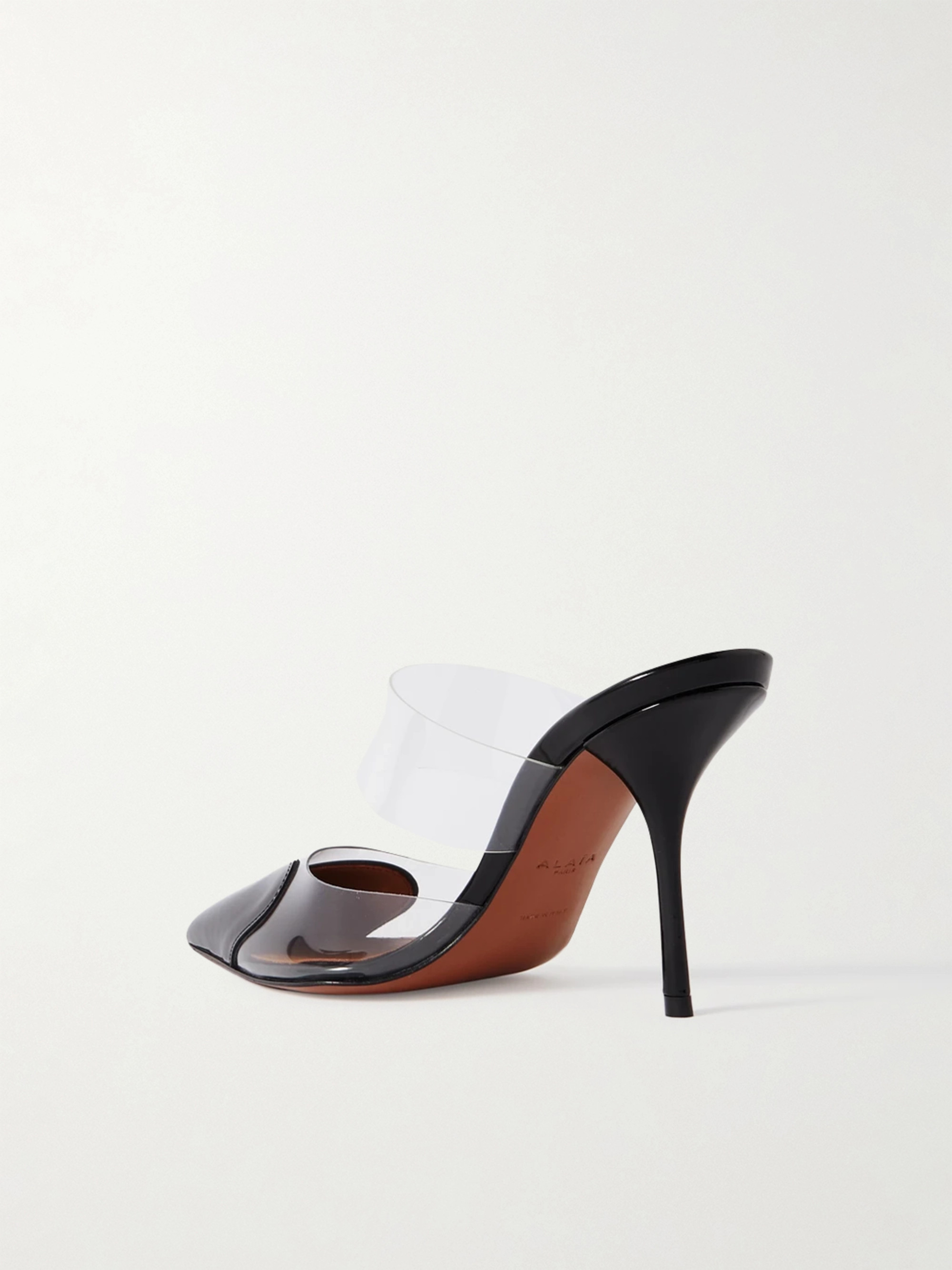Alaïa Le Cœur 90 PU and patent-leather mules thumbnail
