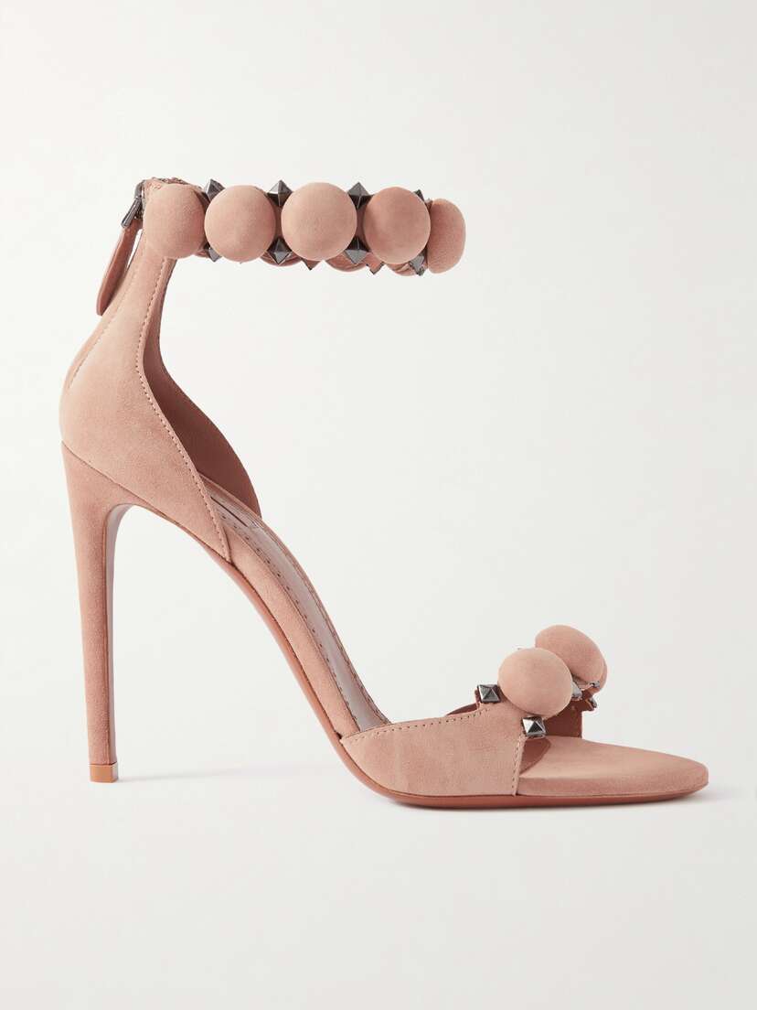 Alaïa La Bombe 110 Studded Suede Sandals