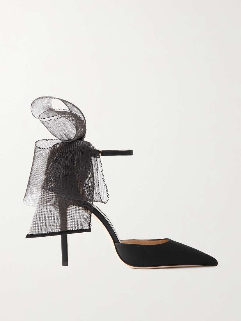 Jimmy Choo Averly 100 Bow-detailed Faille Pumps
