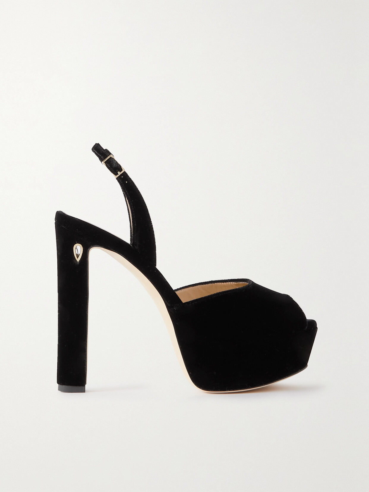 Jennifer Chamandi Antonio 130 Velvet Platform Sandals - Black