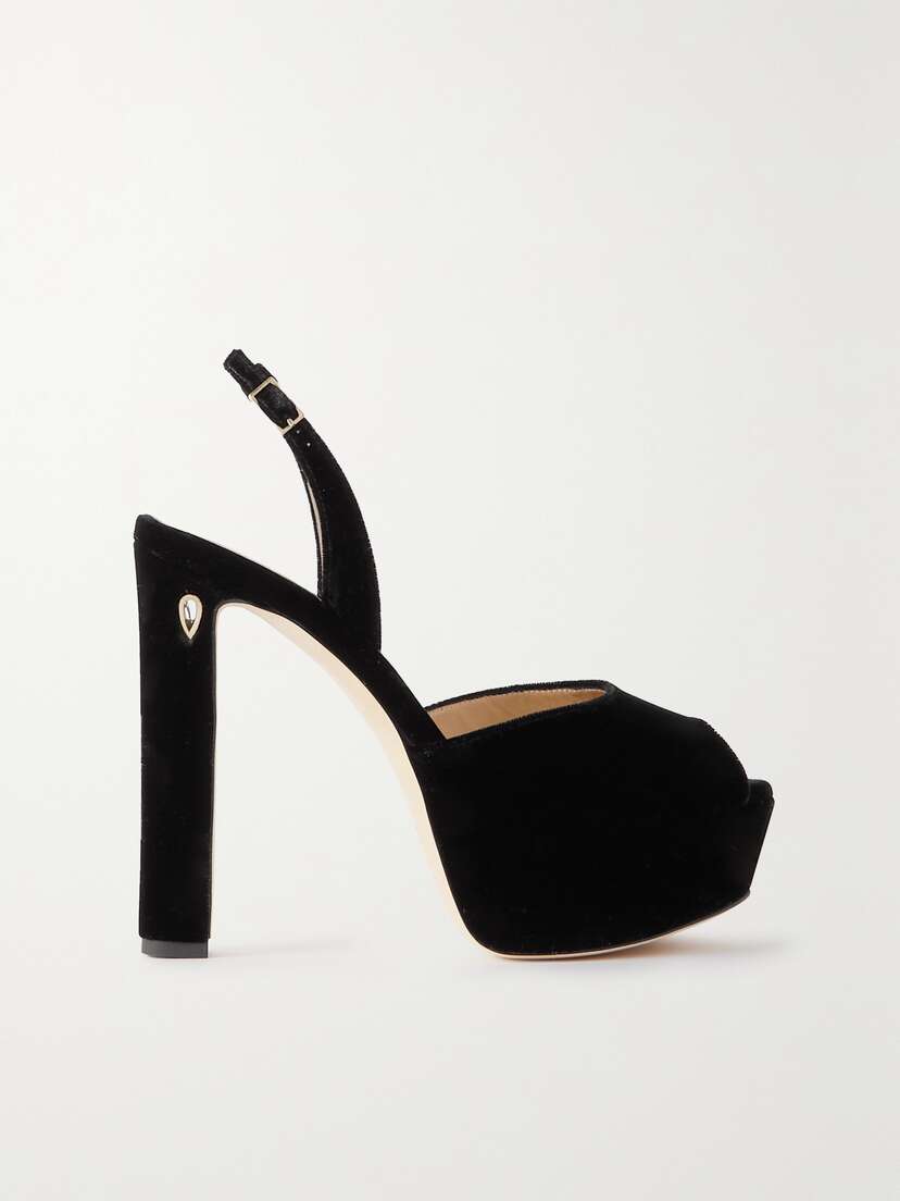 Jennifer Chamandi Antonio 130 Velvet Platform Sandals