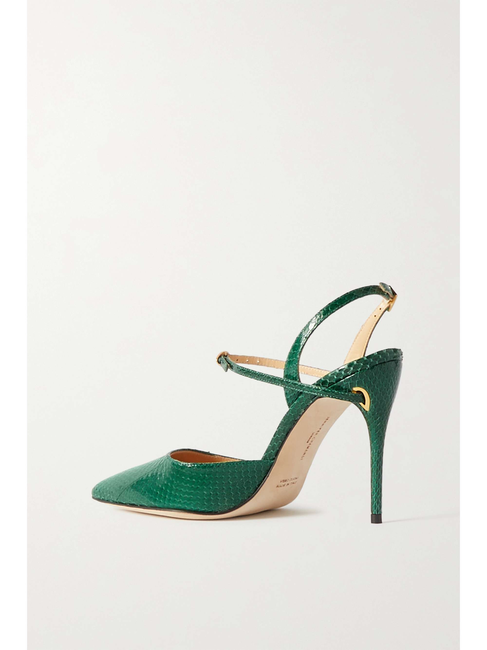 JENNIFER CHAMANDI Vittorio 105 lizard-effect leather slingback pumps