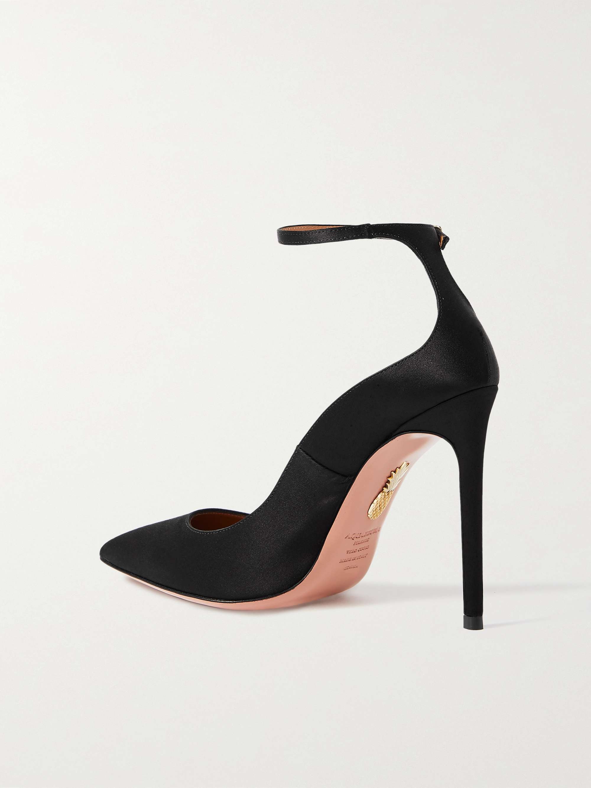 AQUAZZURA Love Affair 105 satin pumps