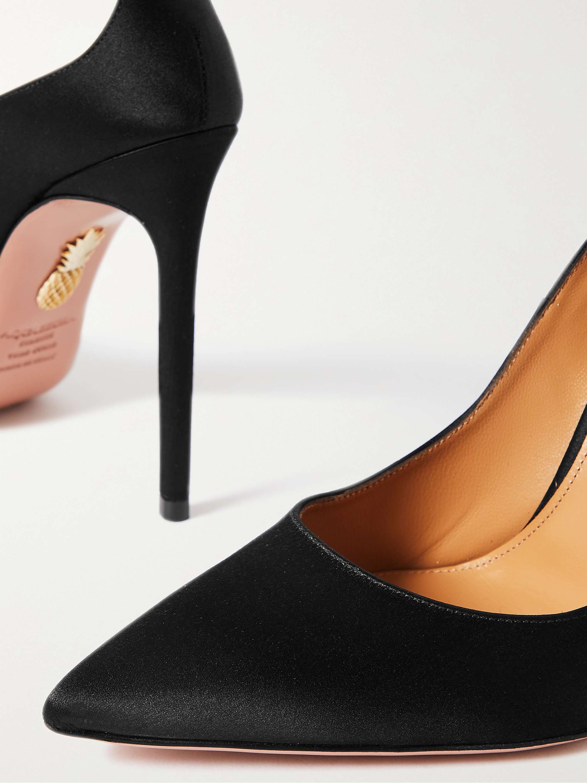 AQUAZZURA Love Affair 105 satin pumps