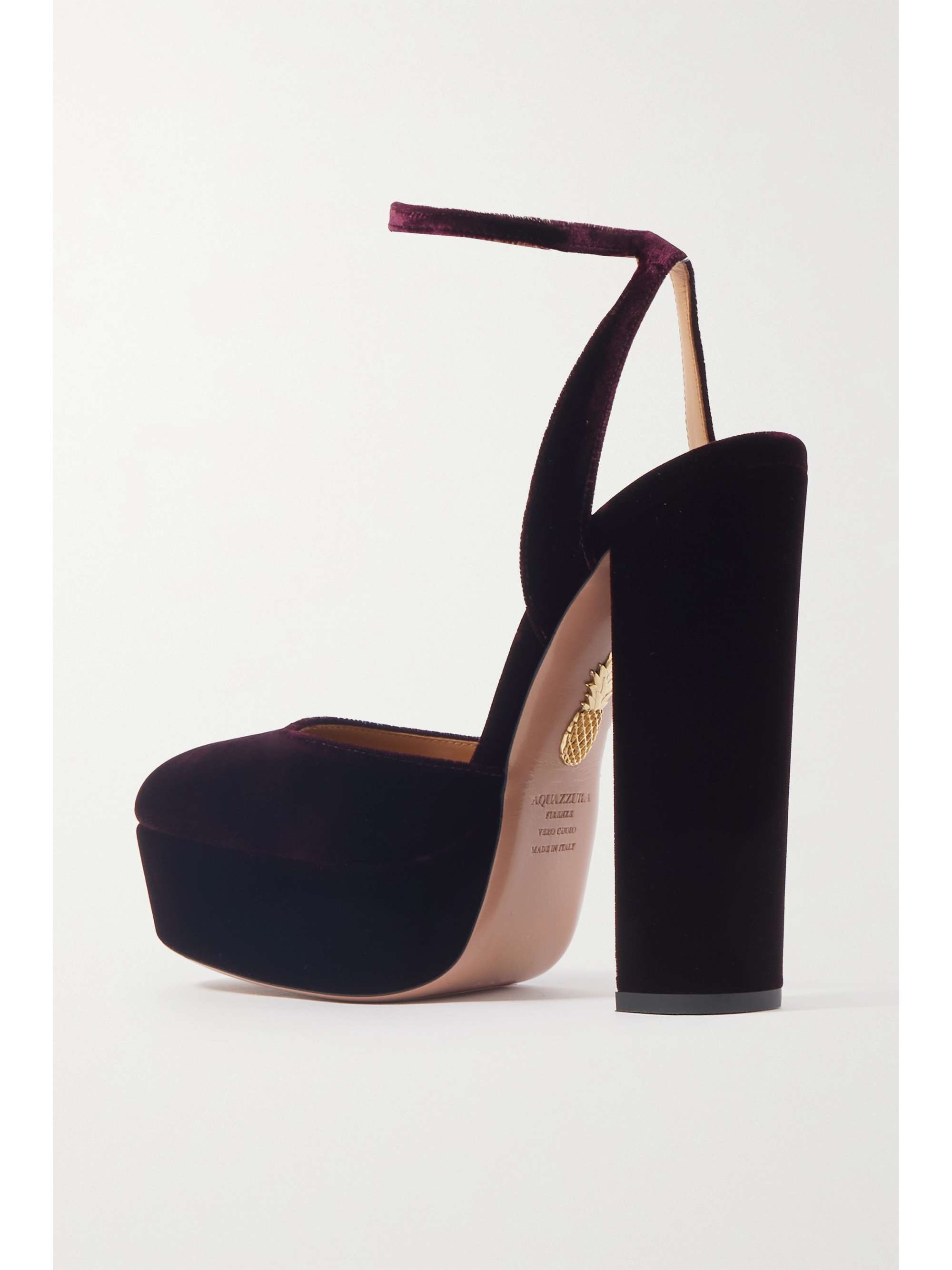 Burgundy So High Plateau 140 velvet platform pumps | AQUAZZURA | NET-A-PORTER