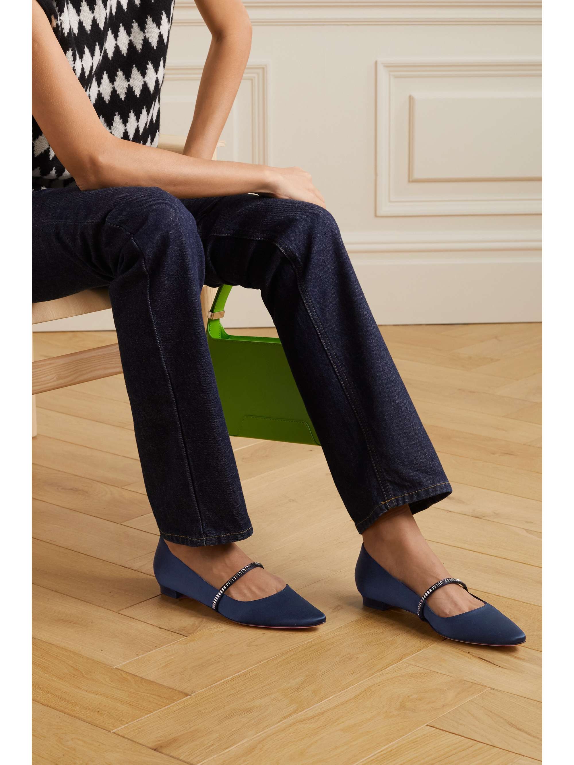 satin pointed toe flats