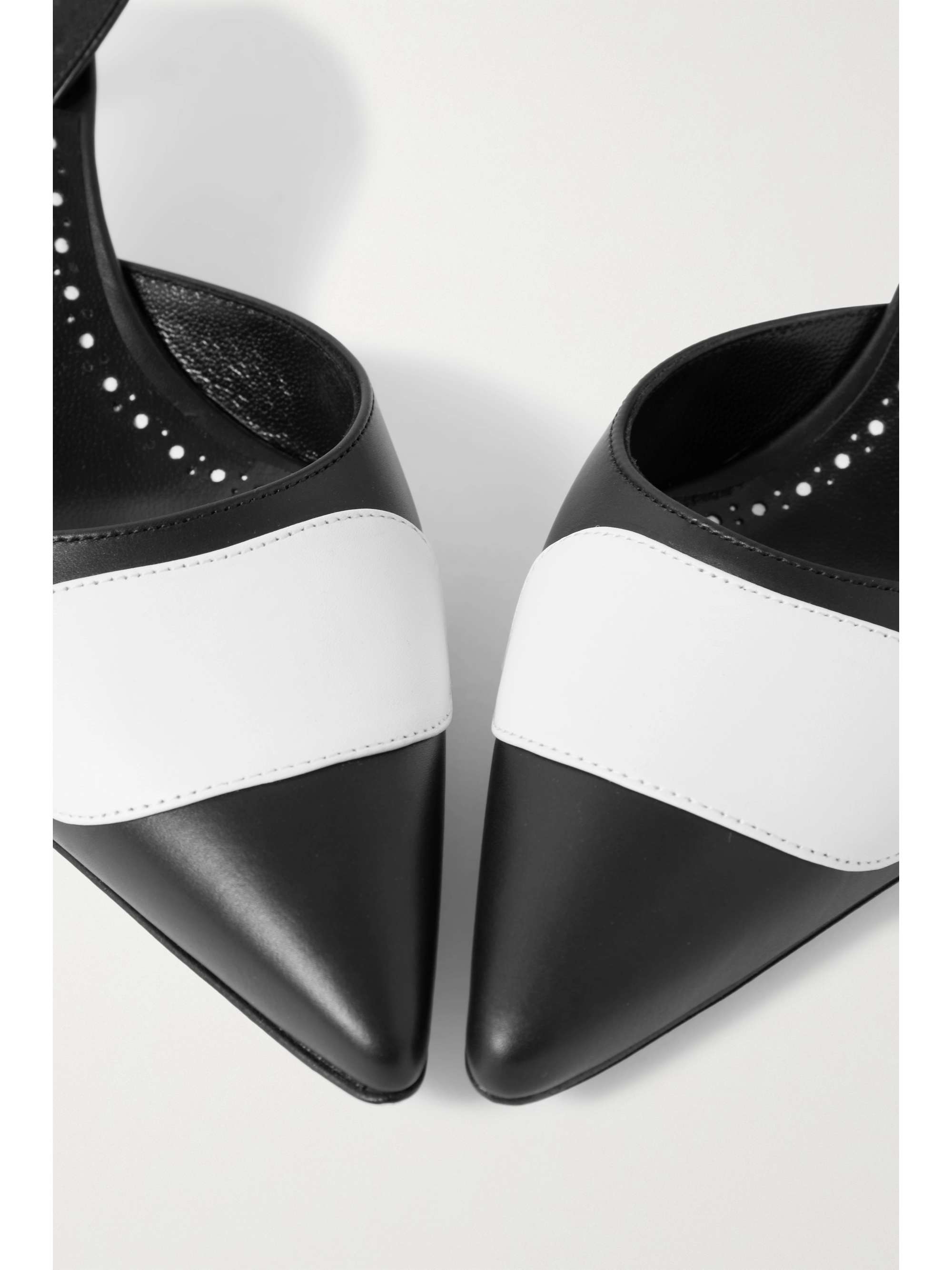 MANOLO BLAHNIK Scusli 50 two-tone leather slingback pumps MANOLO BLAHNIK Scusli 50 two-tone leather slingback pumps
