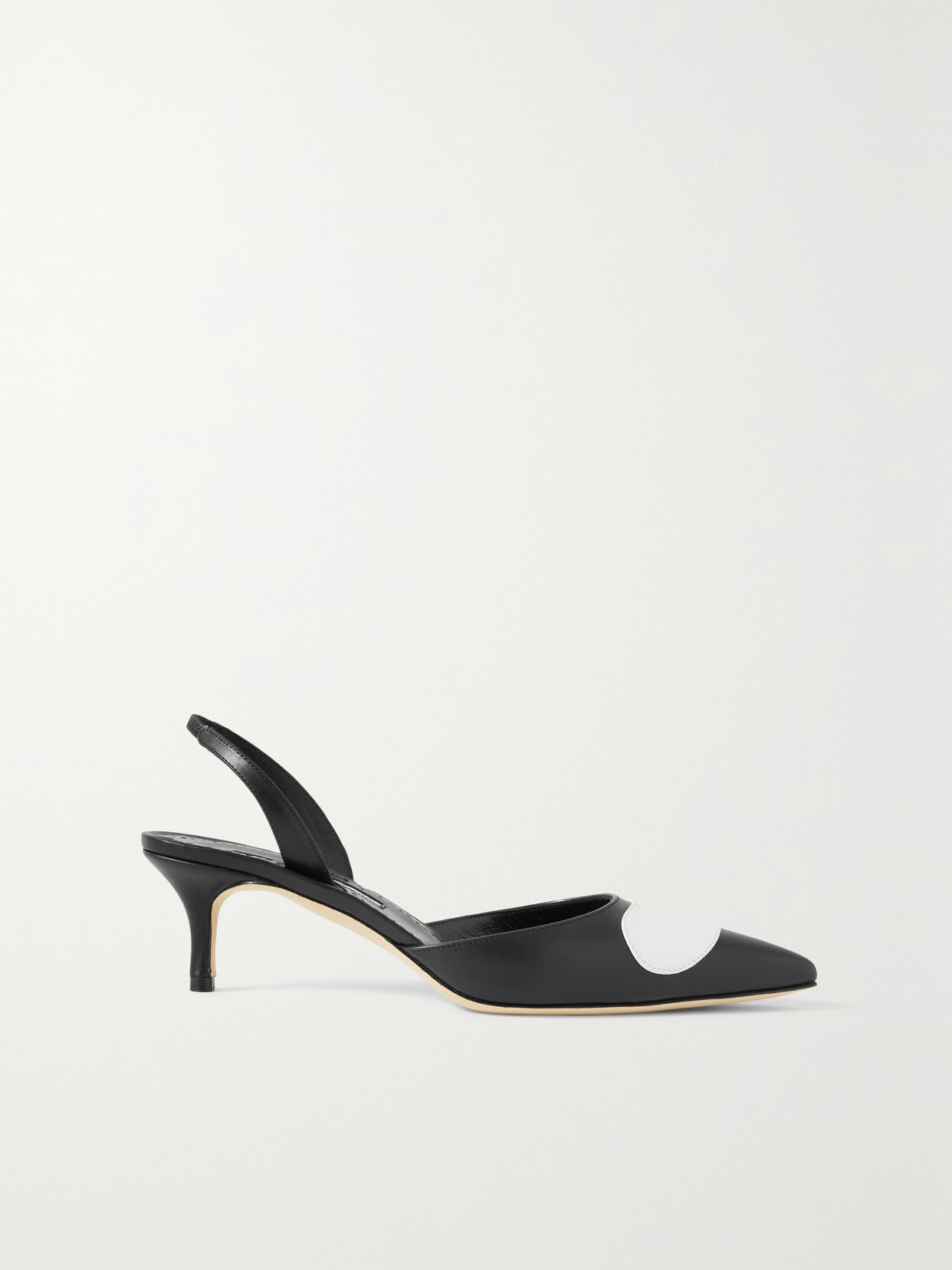 MANOLO BLAHNIK SCUSLI 50 TWO-TONE LEATHER SLINGBACK PUMPS